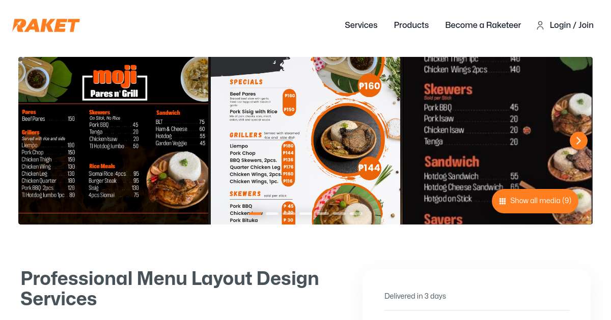 Professional Menu Layout Design Services by kayemoj - Raket.PH