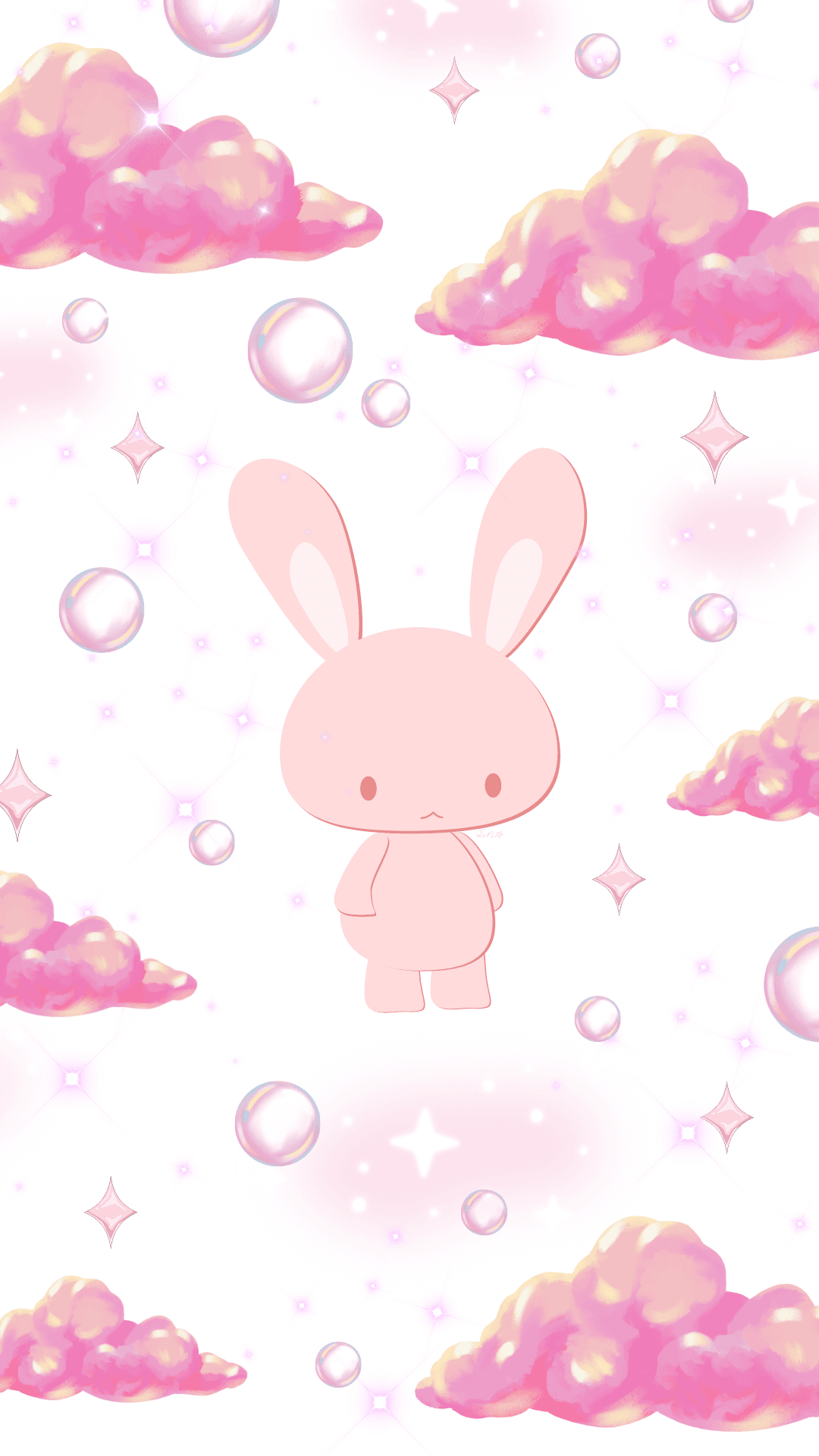Cute Pink Bunny Wallpaper