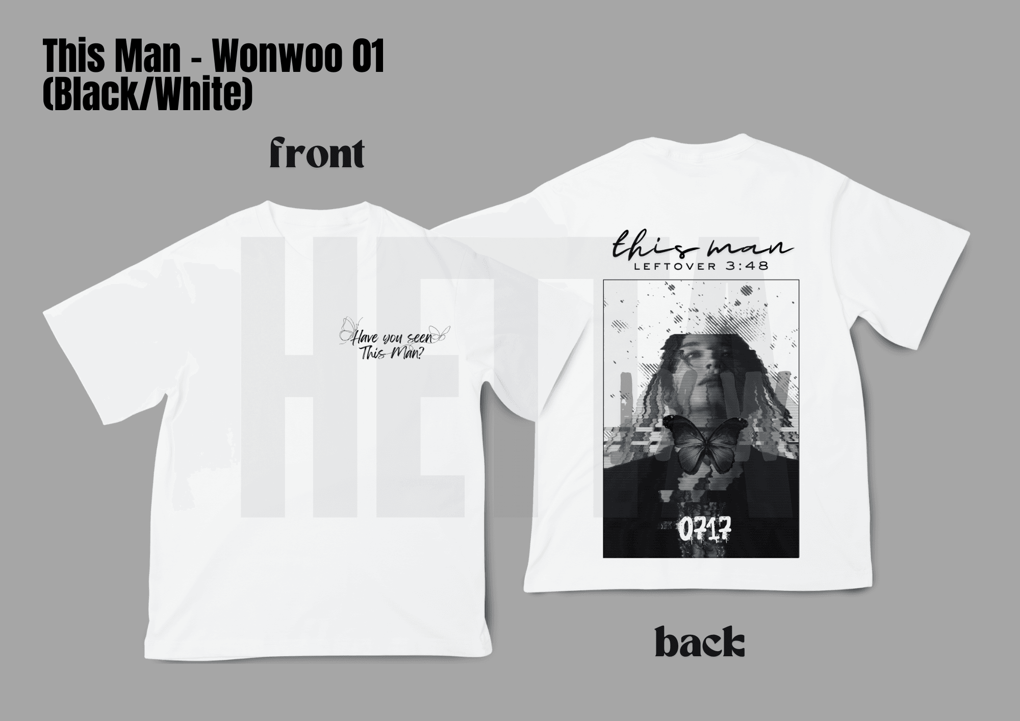 SEVENTEEN セブチ J&W THIS MAN Tシャツ KPOP SEVENTEEN T-SHIRT DESIGN - JXW THIS MAN ( WONWOO - BLACK