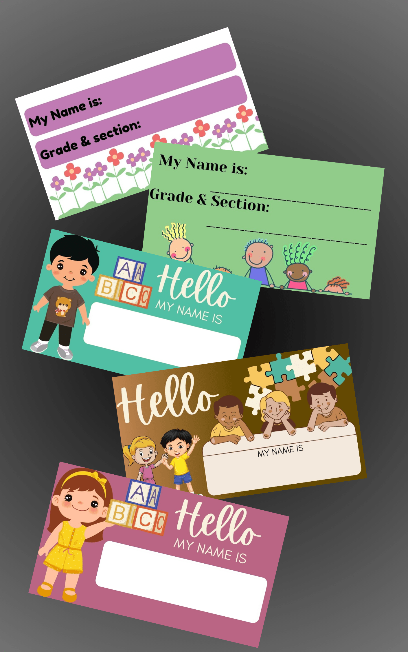 Name Tag Template For Kids Free Kids School Name Tag Editable Canva