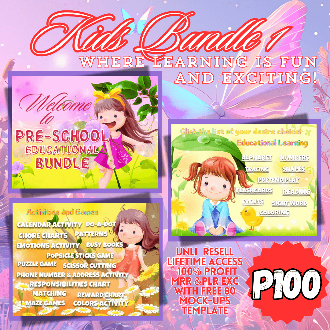 KIDS BUNDLE 1 (4000+ PAGES EDUCATIONAL LEARNING EBOOKS) WITH FREE 80  MOCK-UPS TEMPLATES by yaniedigitalsph - Raket.PH