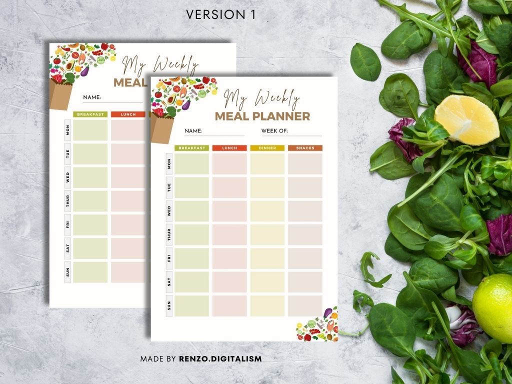 Menu Planning Example 7 Day Meal Planning Template Fridge Meal Plan Pad Passionate Penny