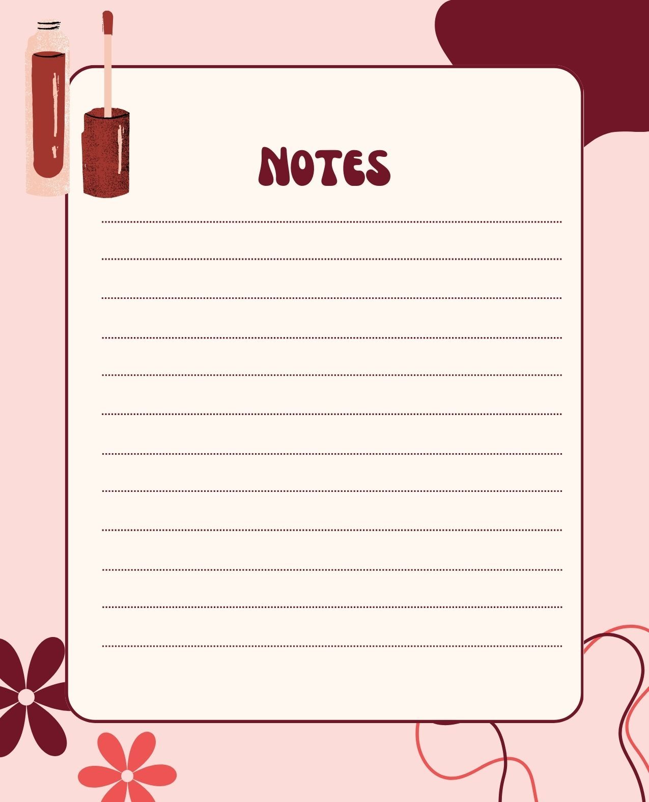 Printable Notepad Templates Lecture Notes Template Template
