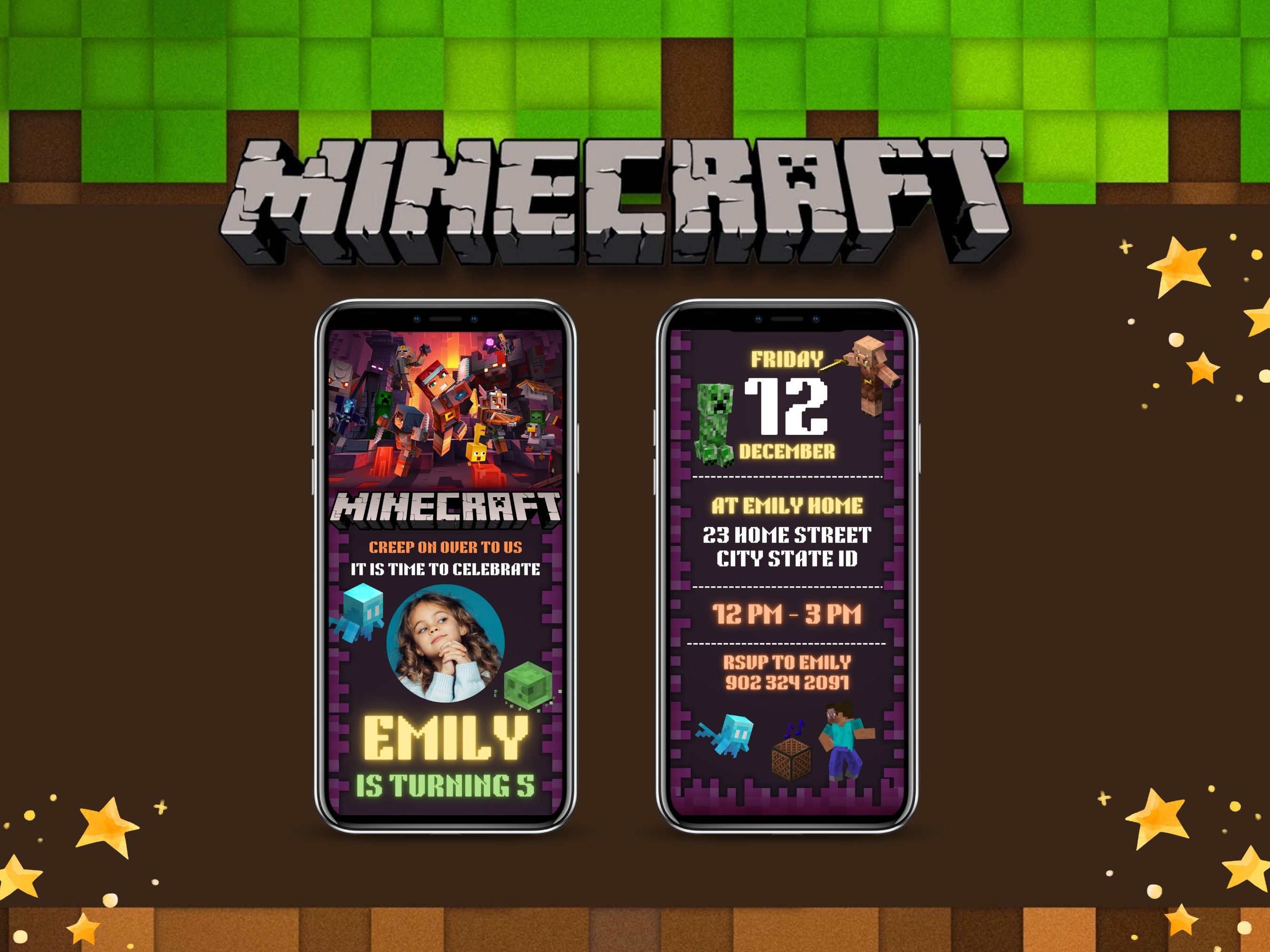 Minecraft Invitation, Digital Video Invite, Video Invitation, Animated  Birthday Invitation by msevilleja04 - Raket.PH