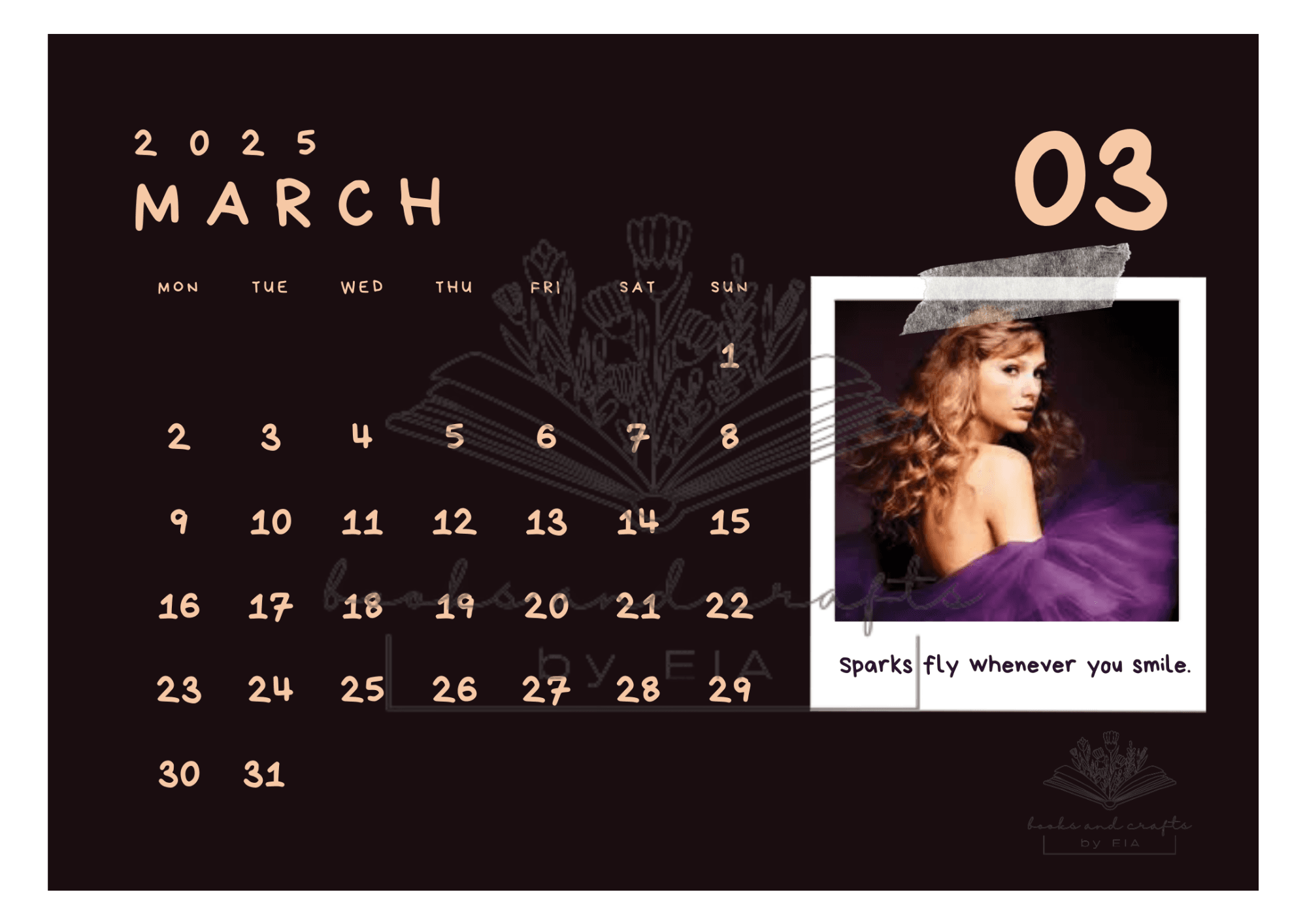 2025-taylor-swift-wall-calendar-2025-eras-lyrics-easter-eggs-haus-of-moods