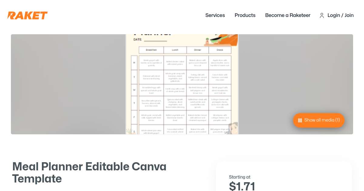 Meal Planner Editable Canva Template by ivonsotto15 - Raket.PH