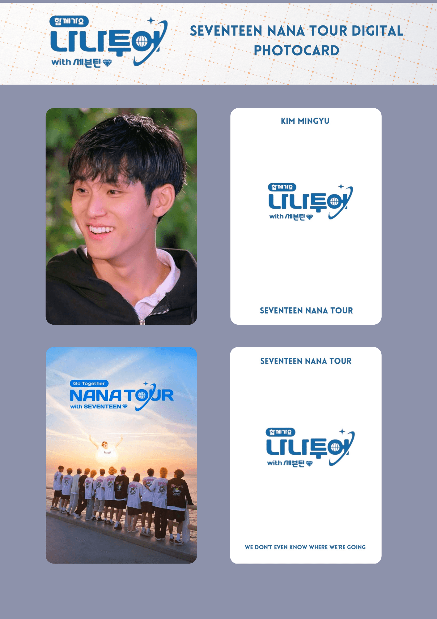 Seventeen Nana Tour Photocard / K-pop Photocards Digital Download