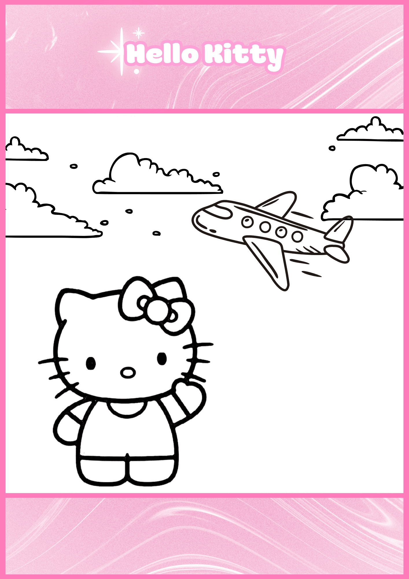 Hello Kitty Airplane Coloring Page 16 Free Printable Hello Kitty