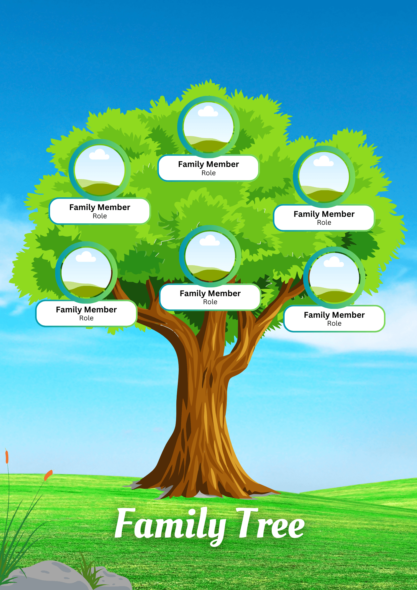 Family tree canva template - 10 pages for 3 to 12 members by 1nfinity -  raket.ph
