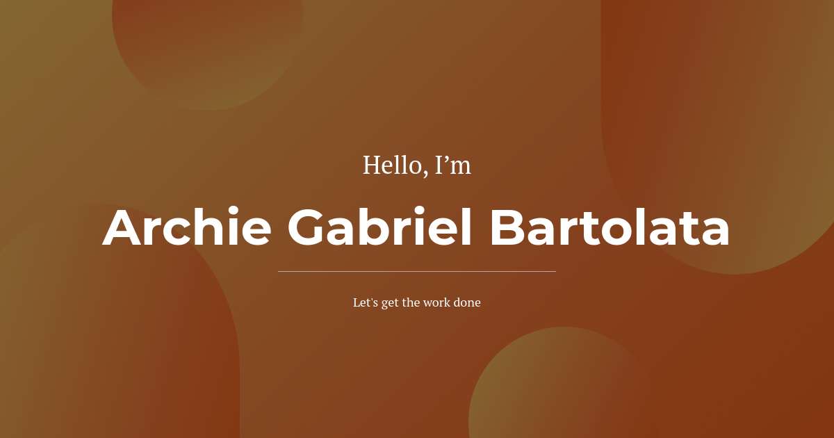 Archie Gabriel Bartolata