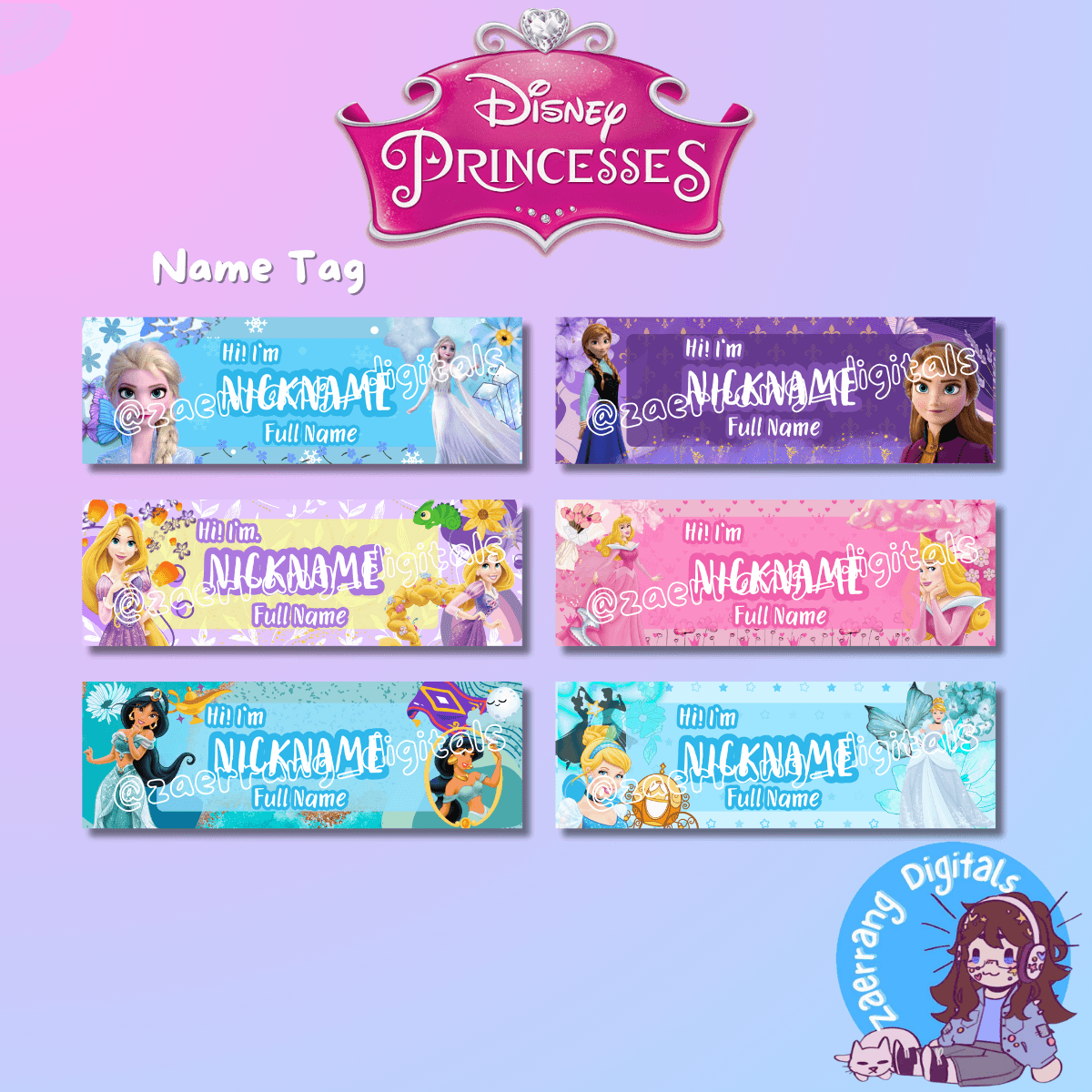 personalized-notebook-label-tag-sticker-template-disney-princess-theme-by-zaerrang-raket-ph for Disney Princess Name Tags Free Printable Personalized Notebook Label Tag Sticker Template - Disney Princess Theme by zaerrang - Raket.PH for Disney Princess Name Tags Free Printable