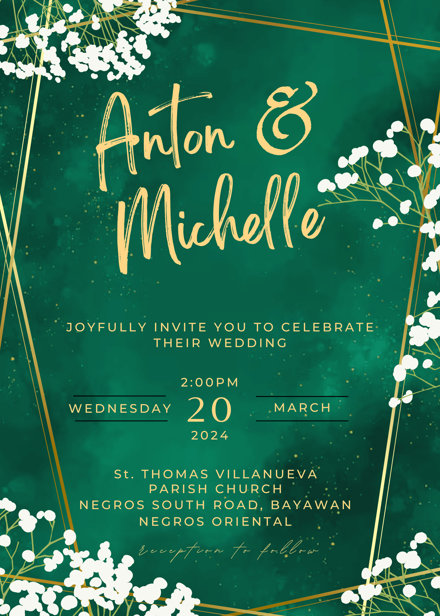 Emerald Green Background For Wedding Invitation