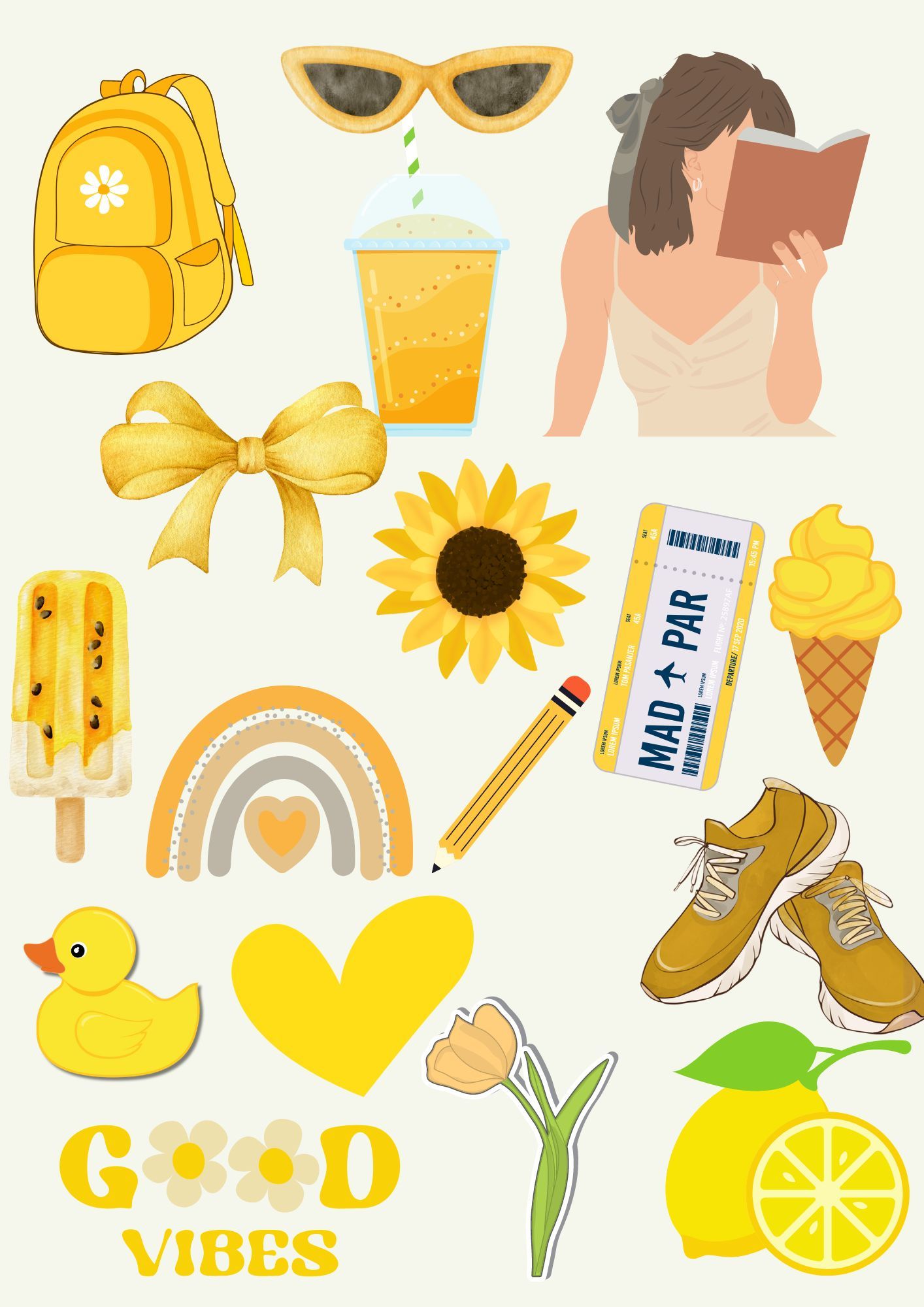 Yellow aesthetic stickers hotsell