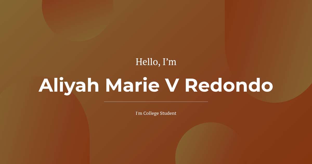 Aliyah Marie V Redondo