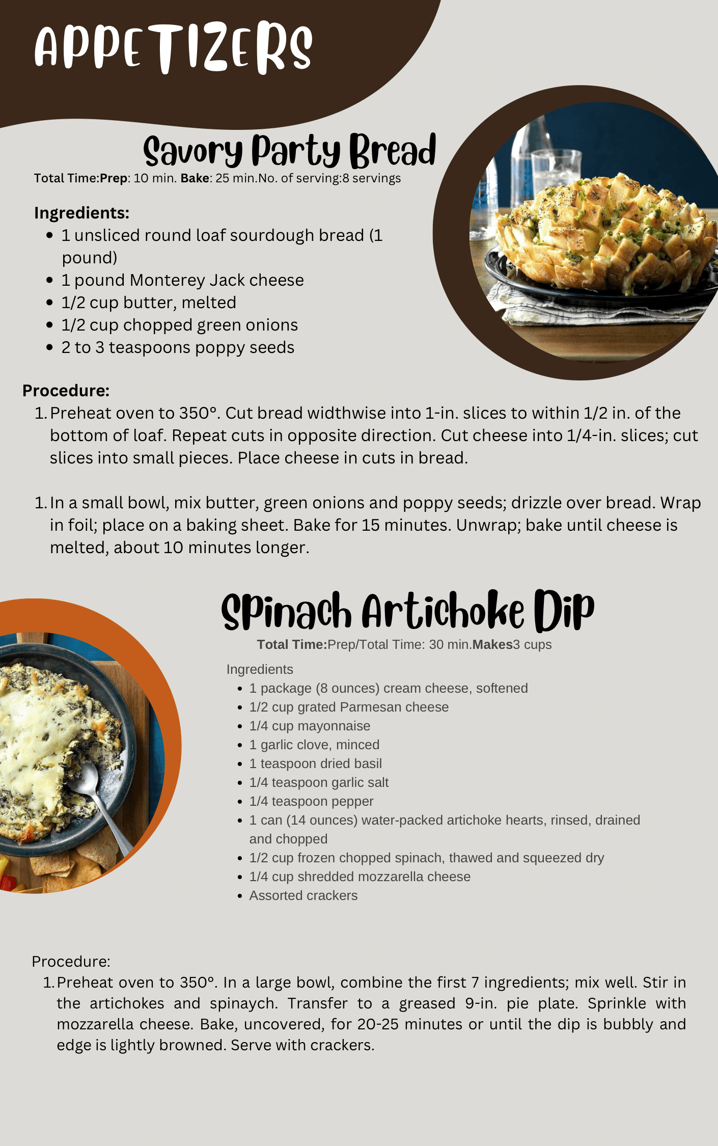 10 appetizer recipes with ingredients and procedure