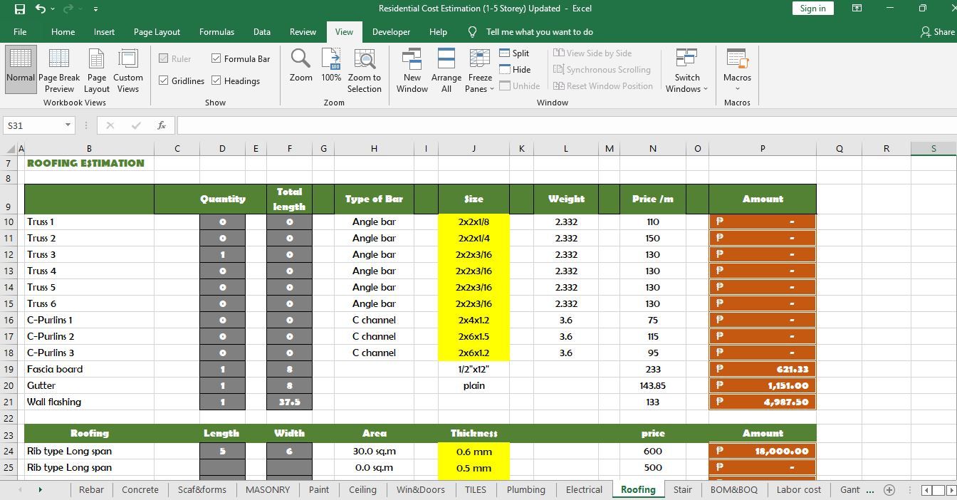 Engineering Cost Estimate Excel Template Free - Infoupdate.org