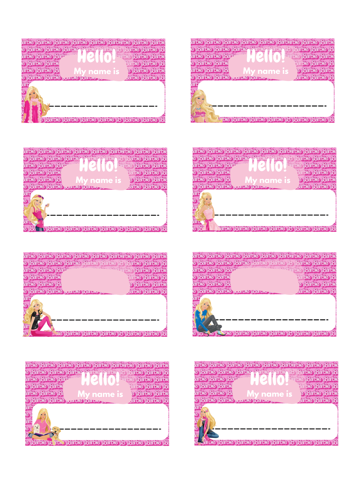 Barbie label outlet