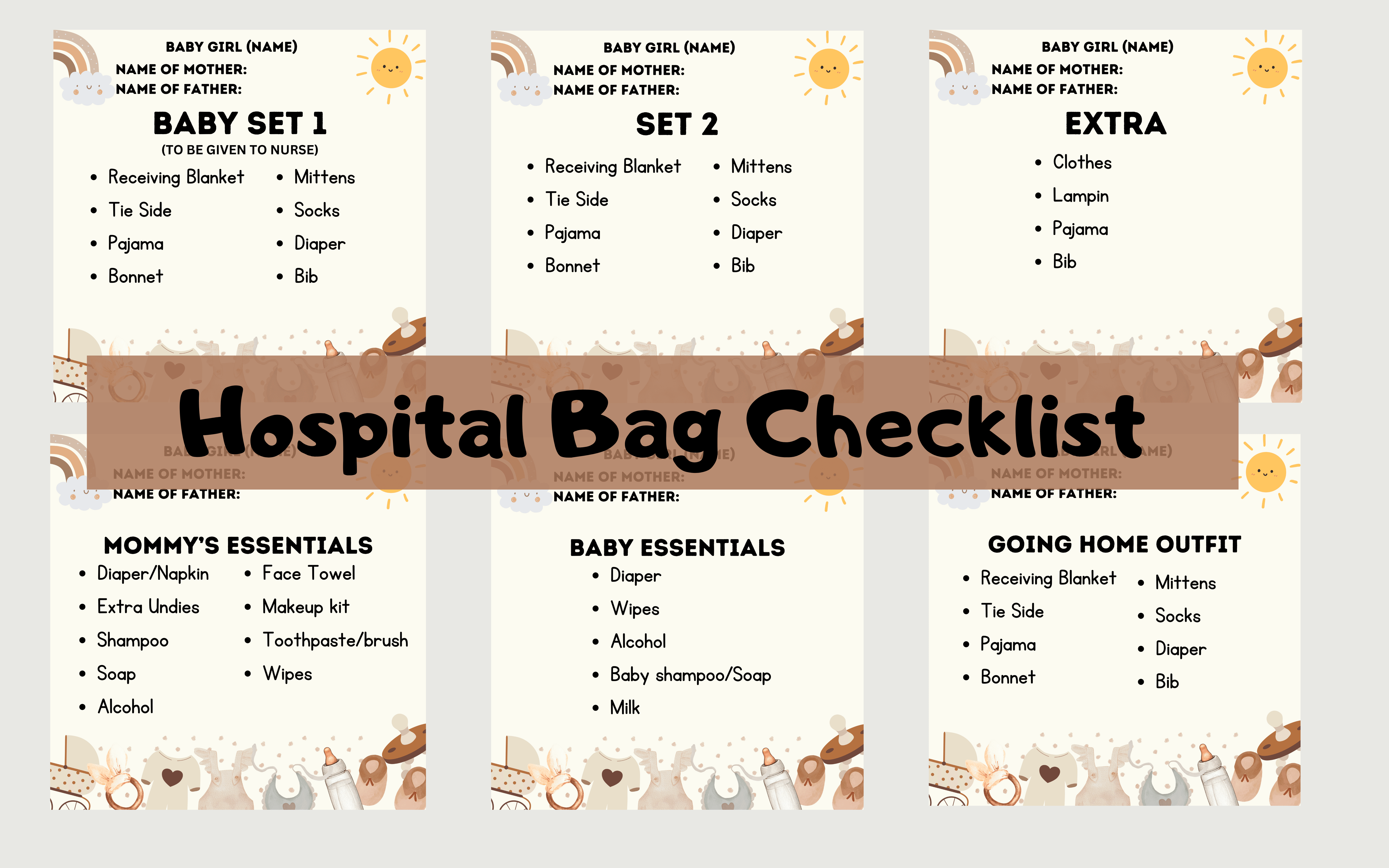 Hospital bag checklist for baby hotsell