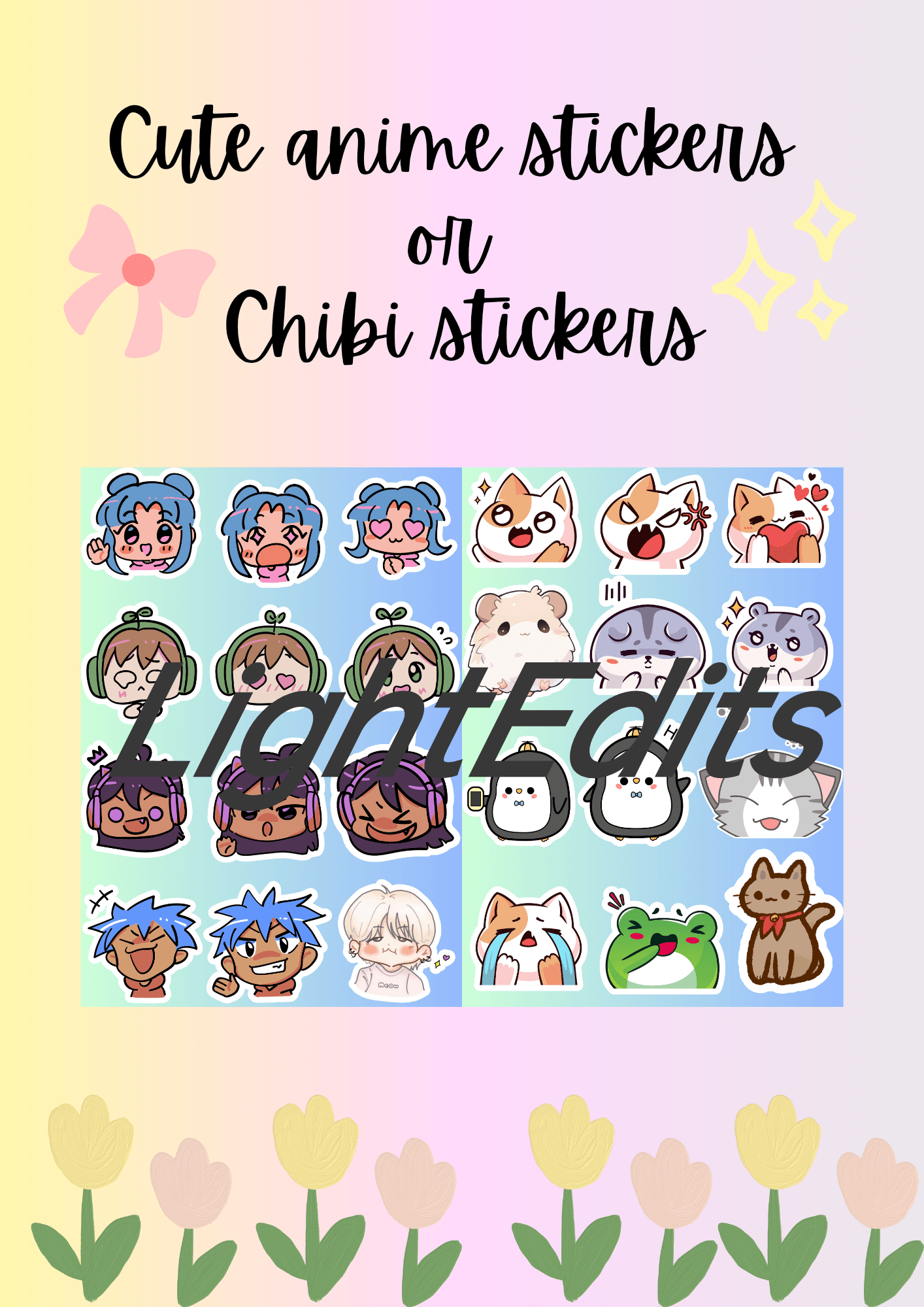 6 pages Anime stickers and Animal Stickers by klight077 - Raket.PH