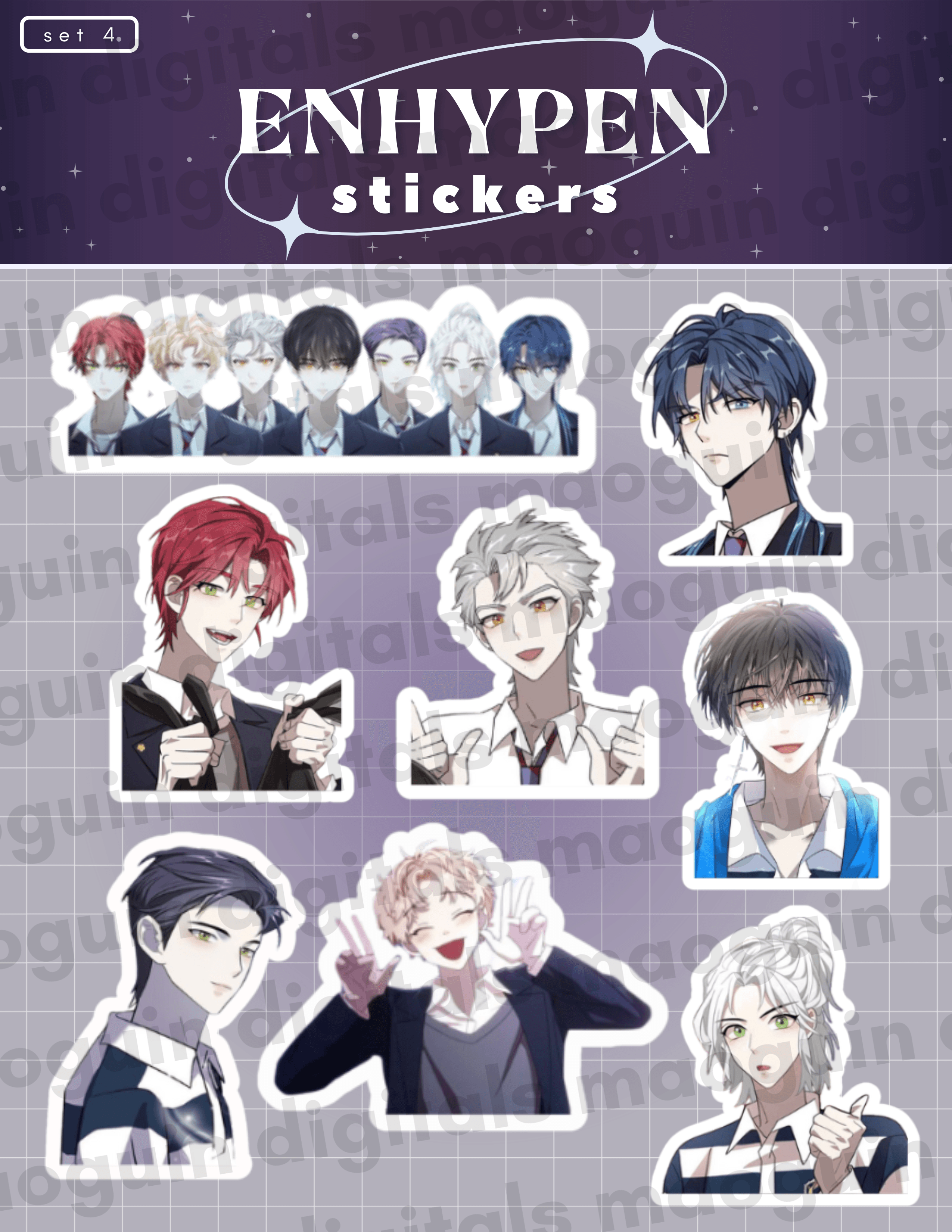 ENHYPEN + DARK MOON Sticker Sets by maobentables - Raket.PH