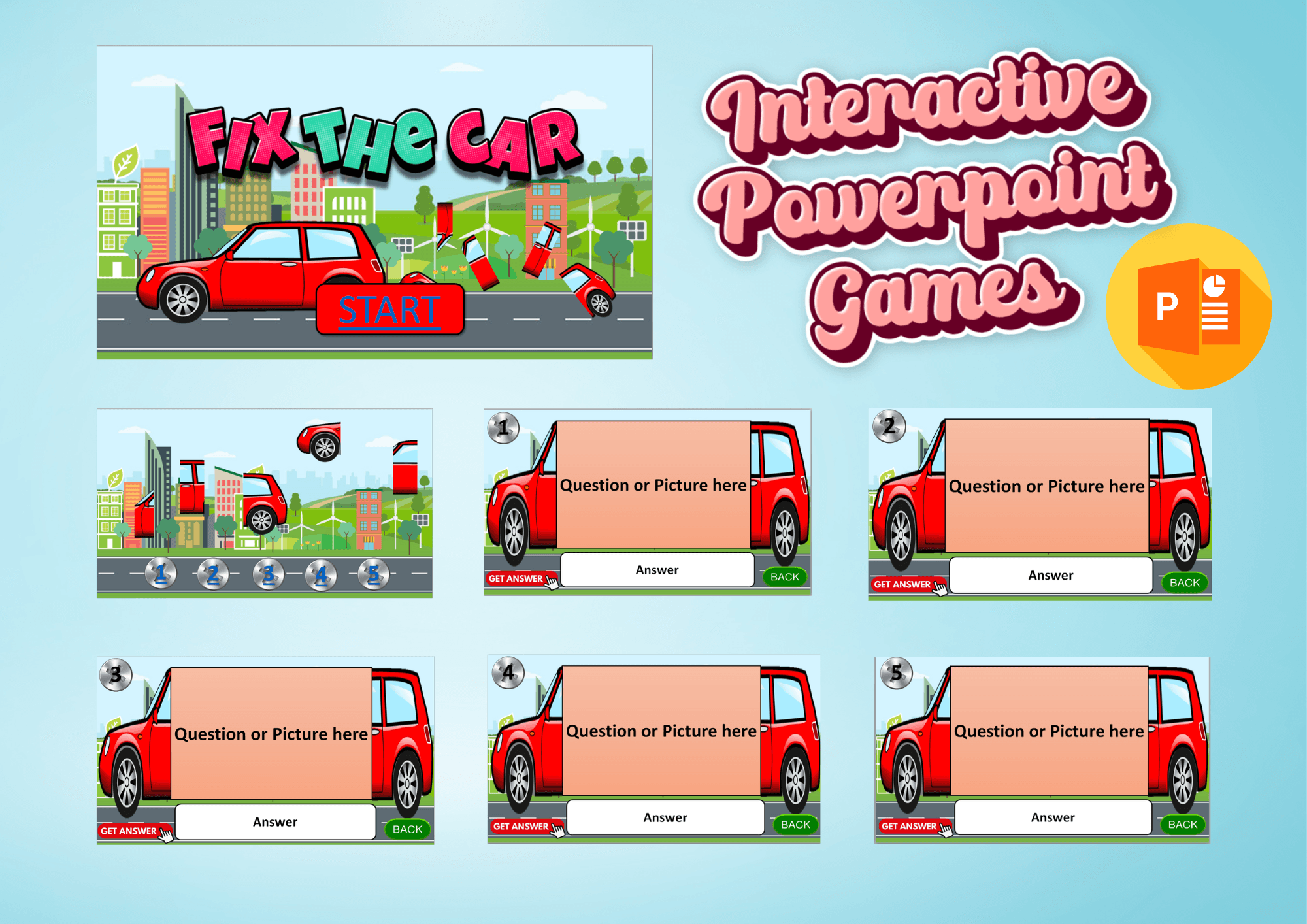 Fix the Car - Interactive Powerpoint Games by larrypacheco888 - Raket.PH