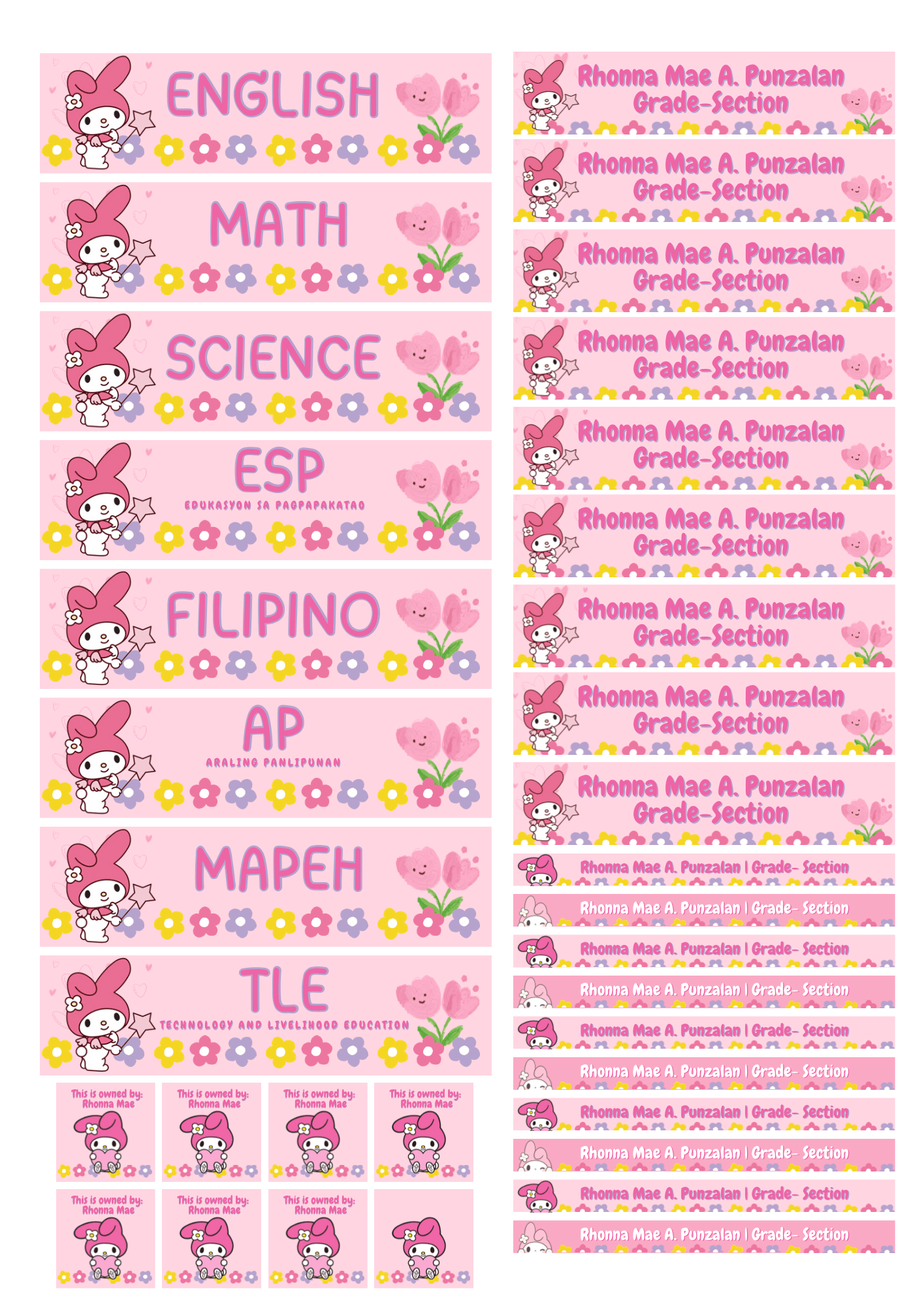 Melody Name Tag Template