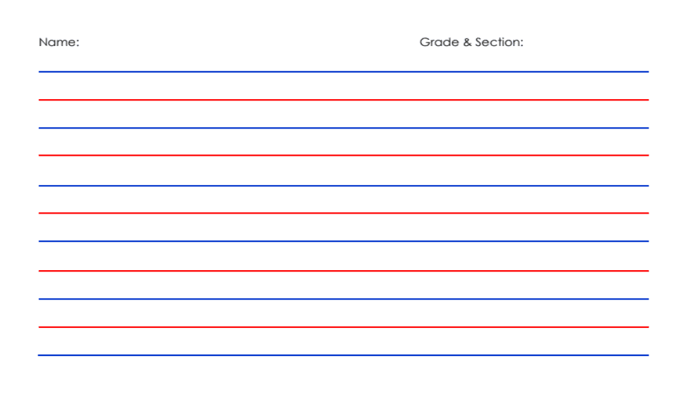 Printable paper for grade 1 to 3 by everytemplate - raket.ph
