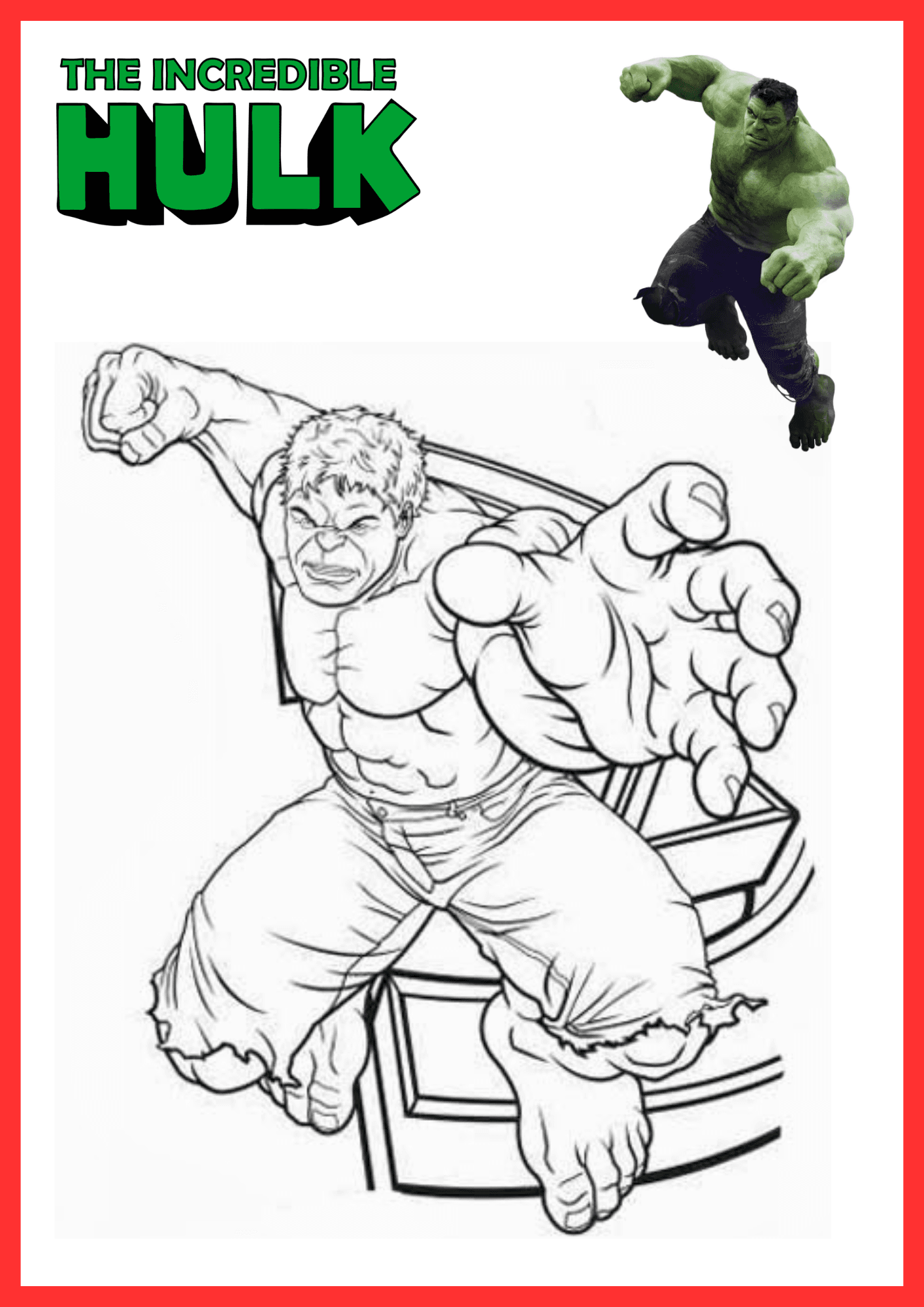 Printable Hulk Coloring Book Pages [2025]