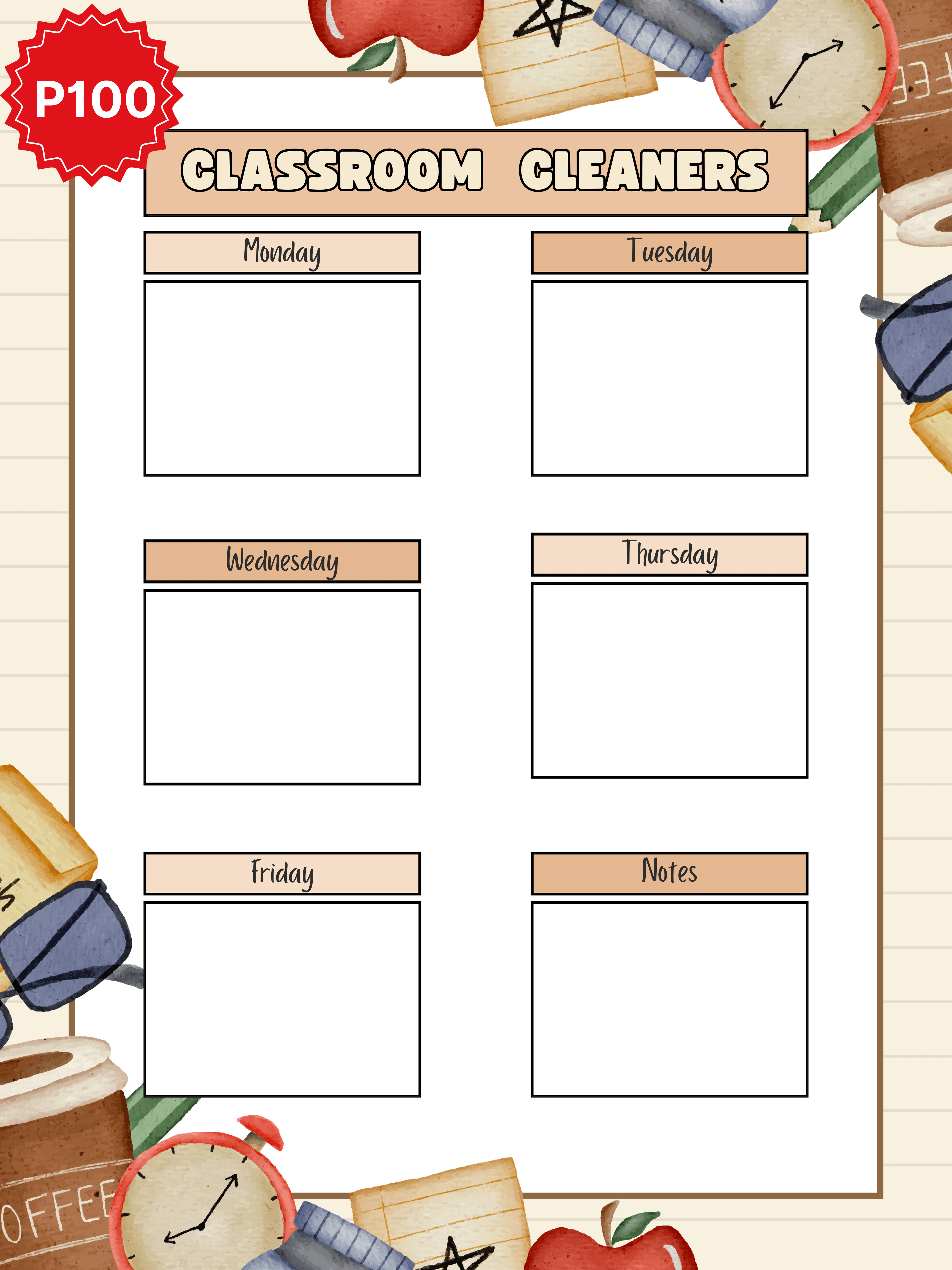 classroom cleaners design template