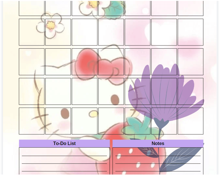 To Do List Printable Hello Kitty Free Coloring Pages Printable