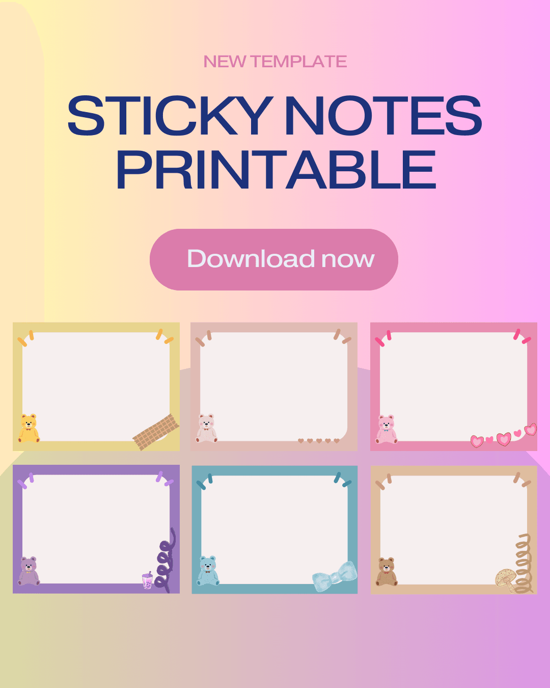 Post It Printable Template