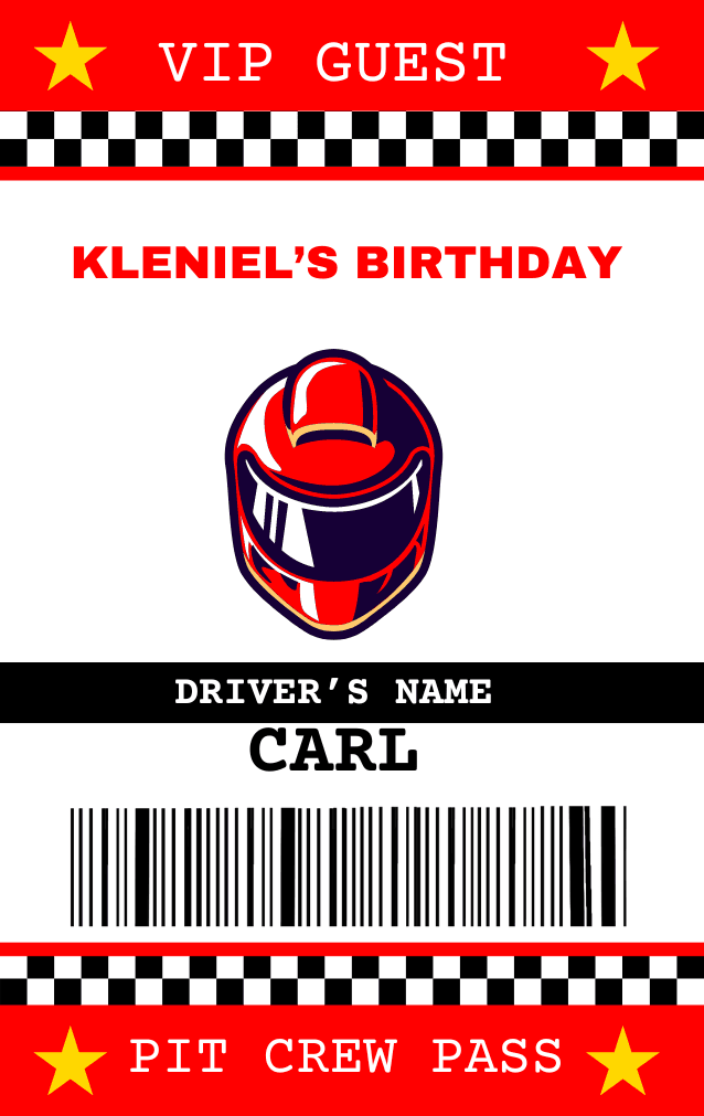 car-racing-birthday-invitation-to-edit-download-and-print-with-free-id-badges-by-kleniel14-raket-ph for Free Printable Pit Crew Pass Car Racing Birthday Invitation to edit, download and print with free ID Badges! by kleniel14 - Raket.PH for Free Printable Pit Crew Pass