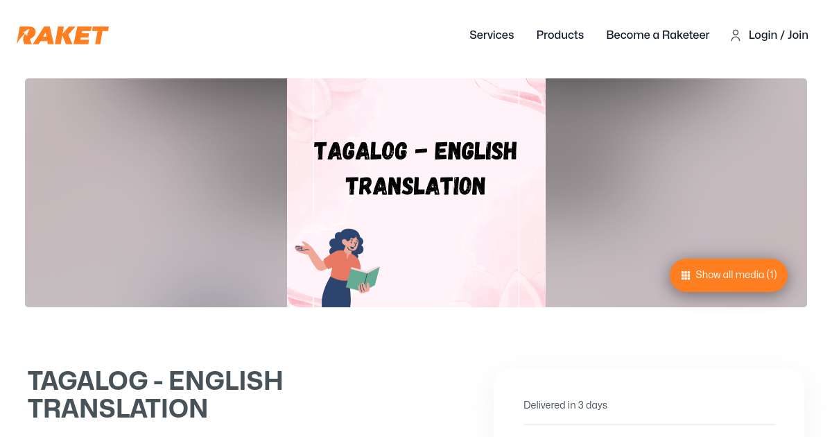 TAGALOG - ENGLISH TRANSLATOR. by maryanngalacan - Raket.PH