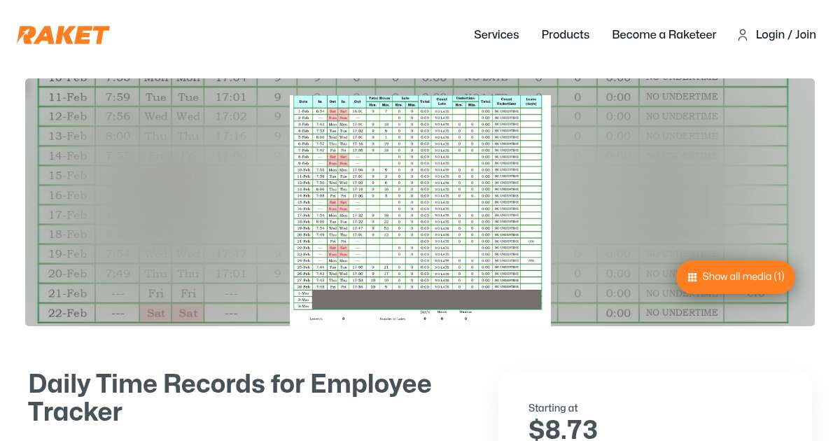 Daily Time Records for Employee Tracker by carlo.capulong - Raket.PH