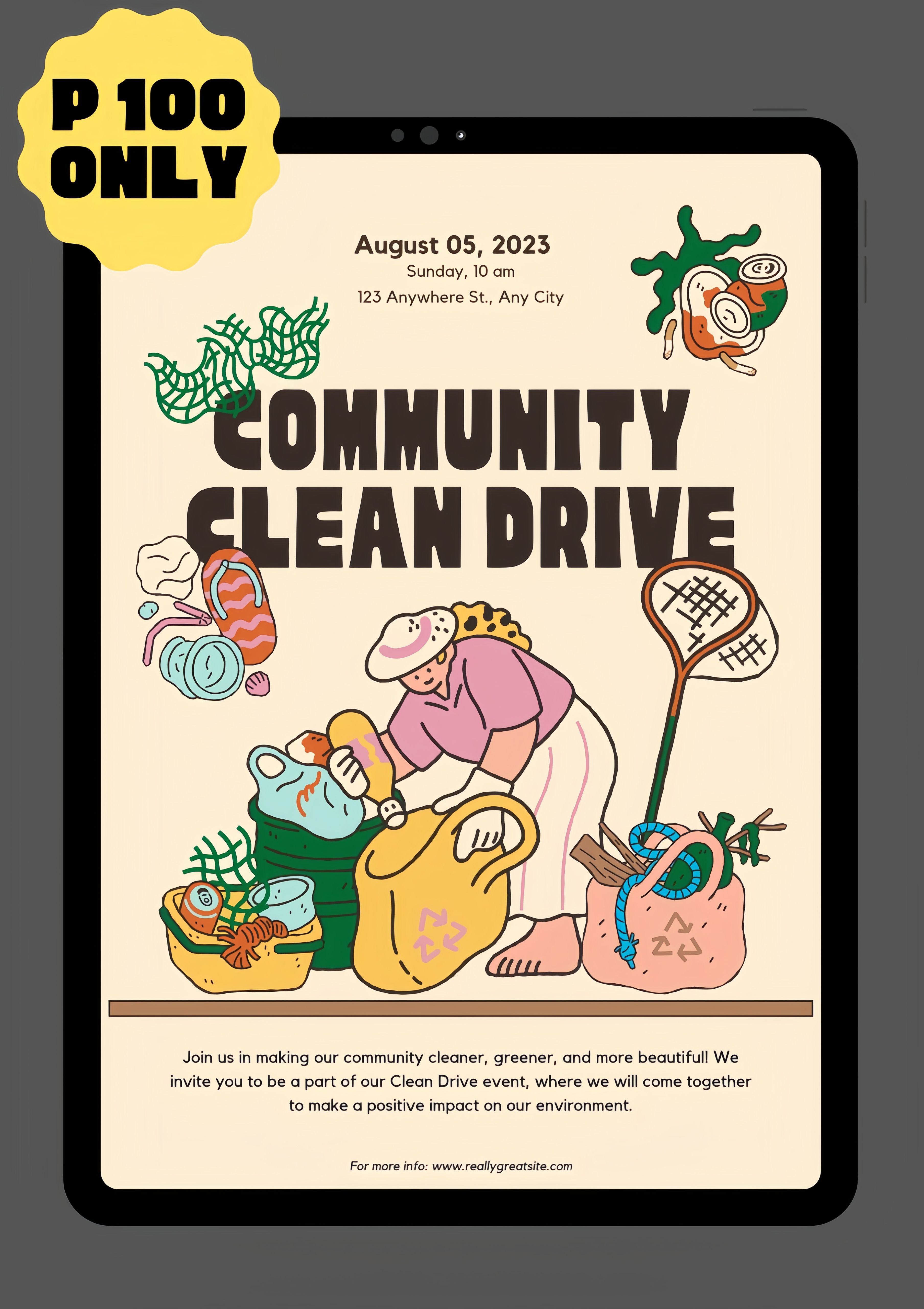 Clean Community Poster Drawing