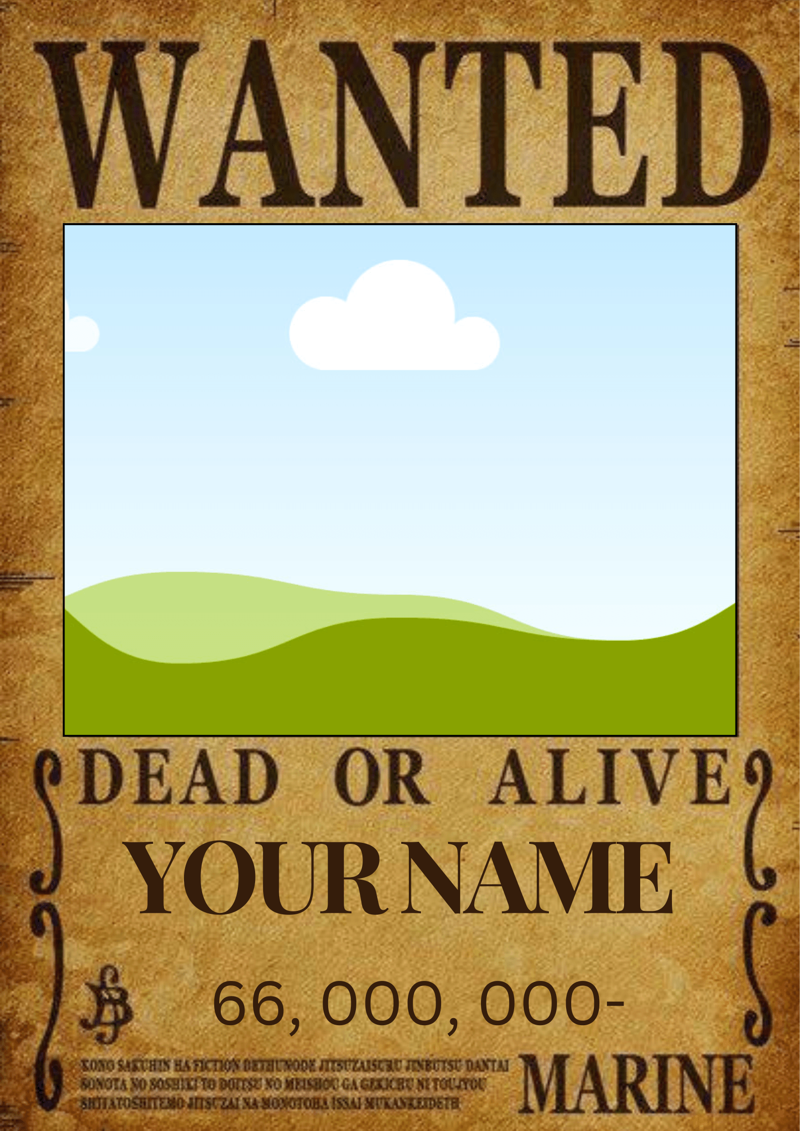 Wanted Poster Template One Piece Profile For One Piece Wanted Poster