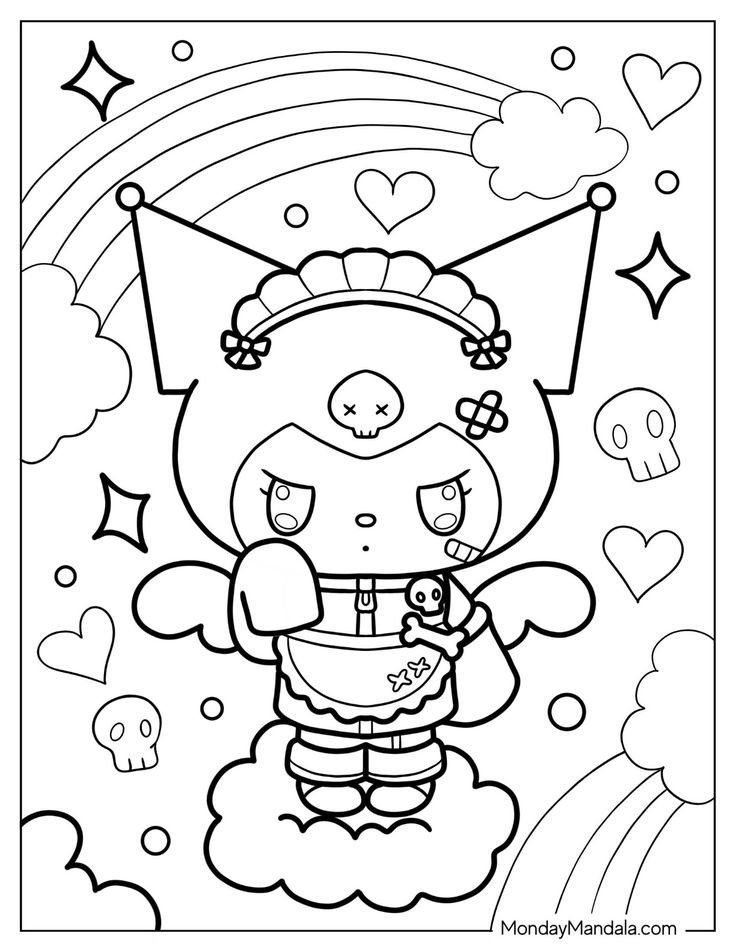 kuromi coloring page