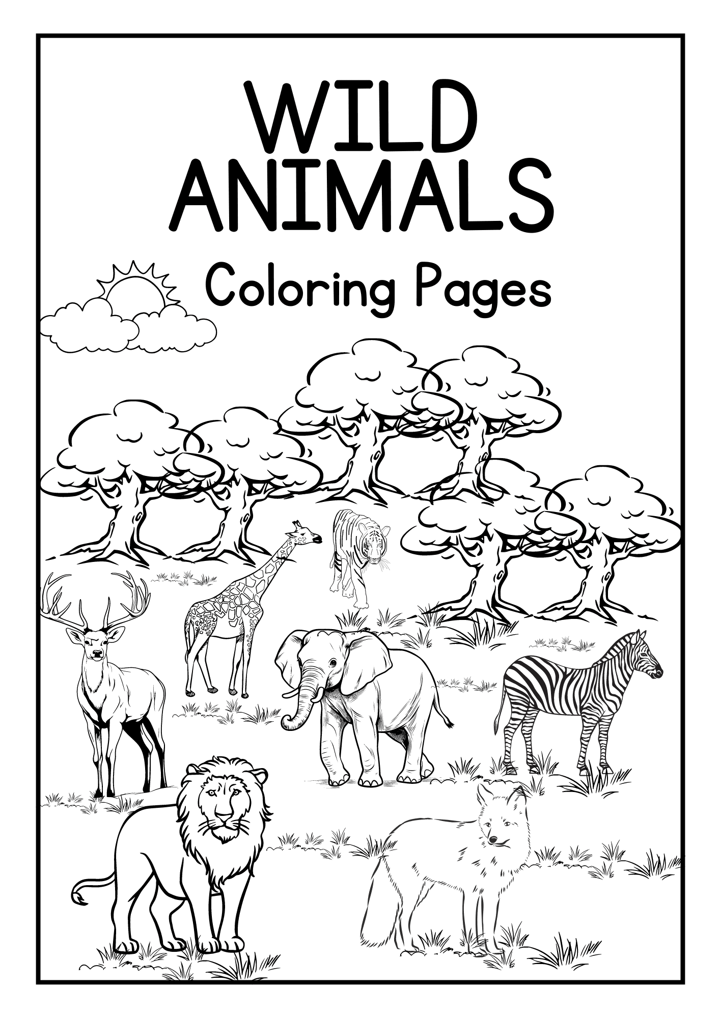 wild animals coloring page