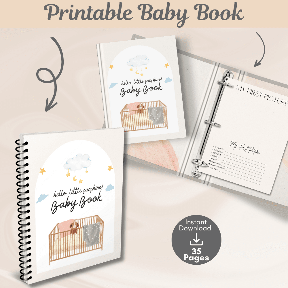 Printable Baby Journal Baby's First Book | Printed Cover: Forest