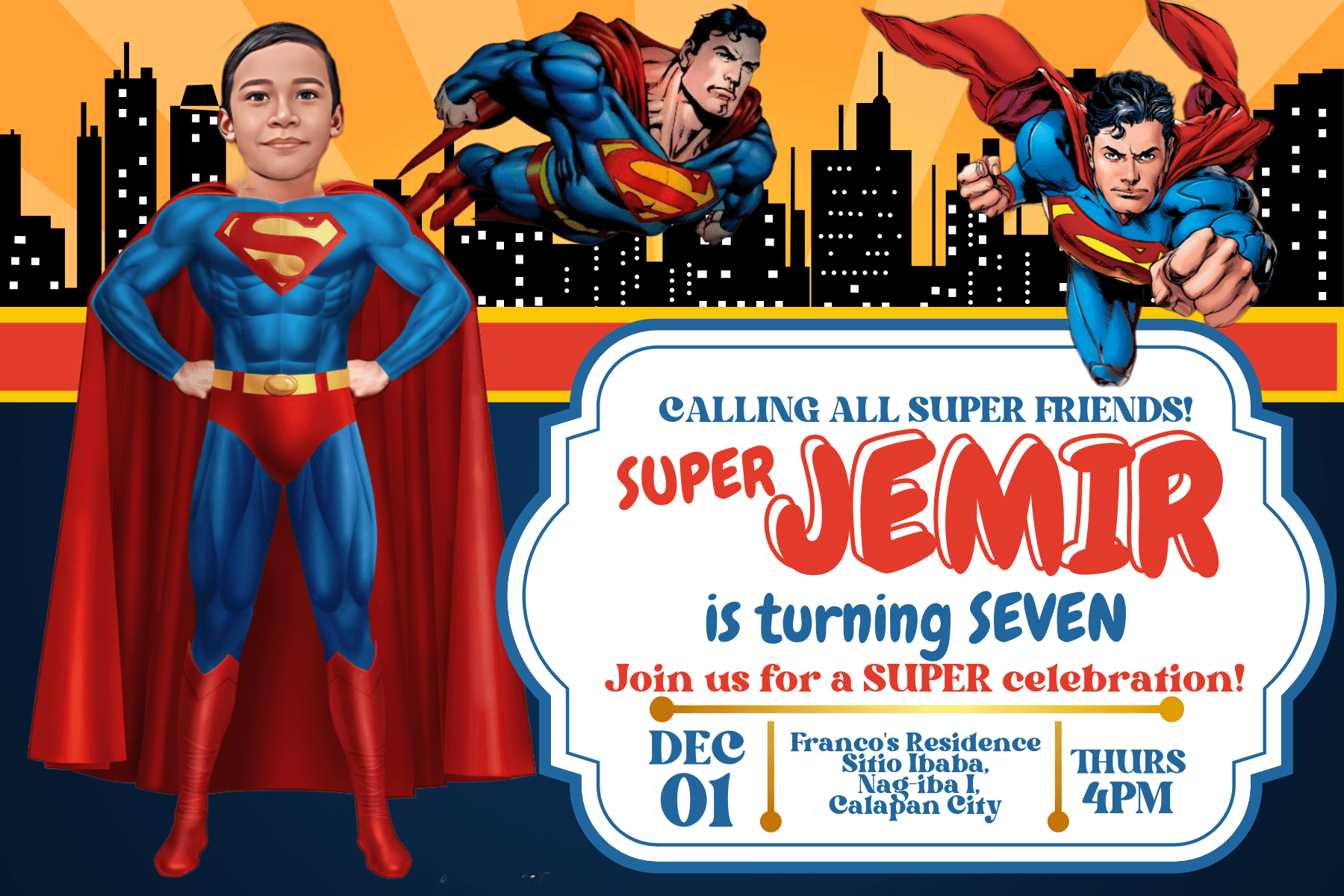 Superman Baby Christening Tarpaulin Design