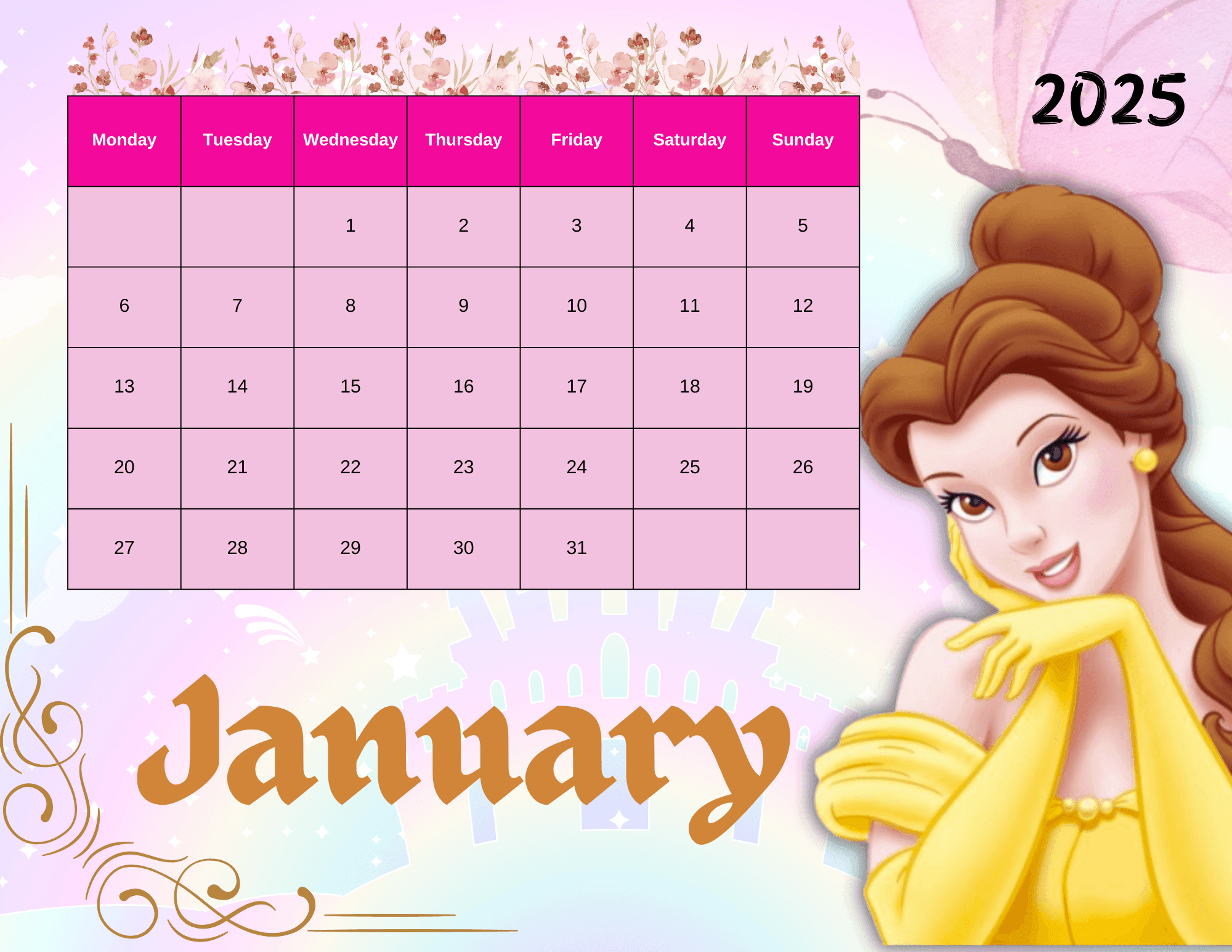 2025 Disney Princess Calendar by prodiodigitals - Raket.PH trends-international-2025-disney-princess-mini-wall-calendar-walmart-com
