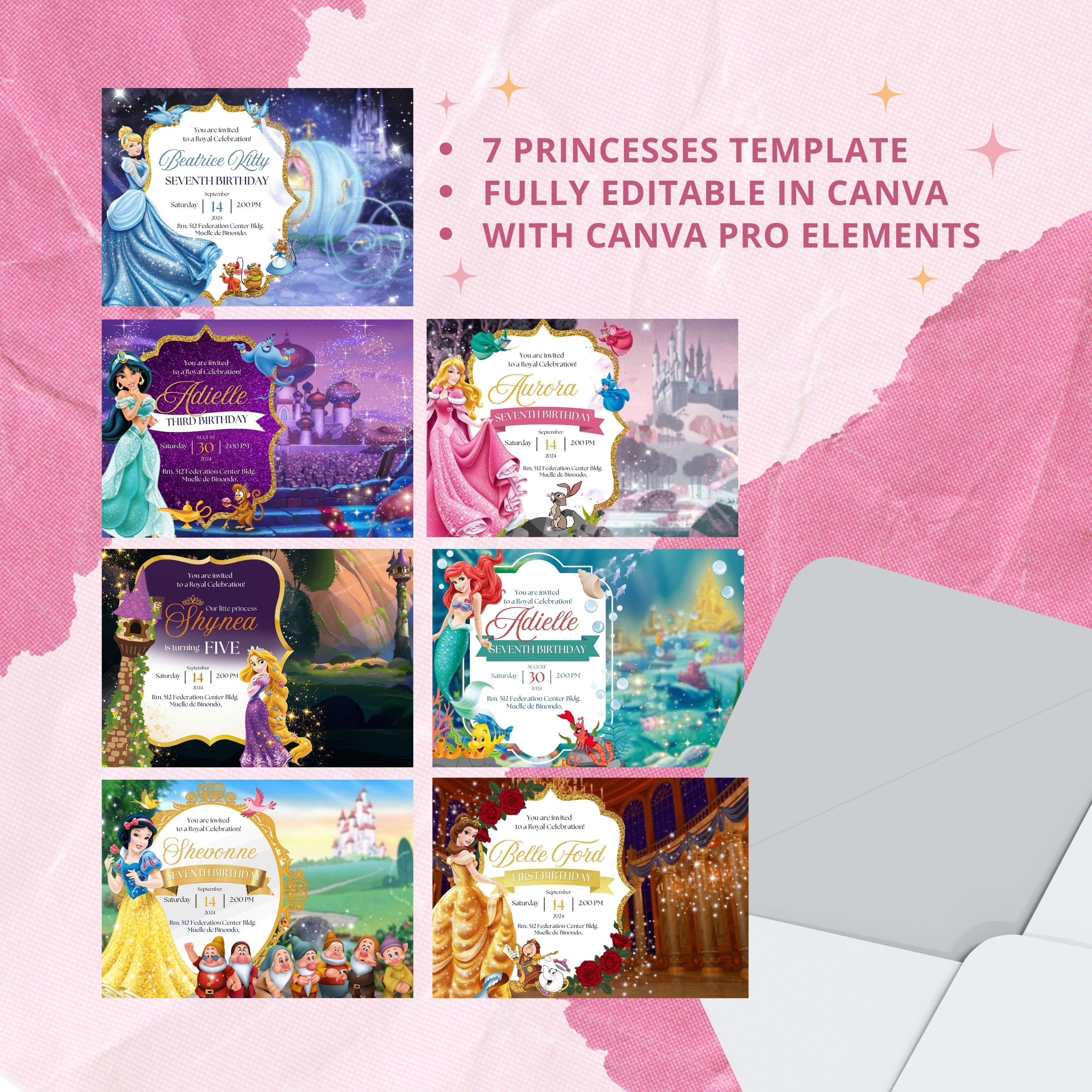 Disney Princess Invitation Templates Free Pretty Princess Digital