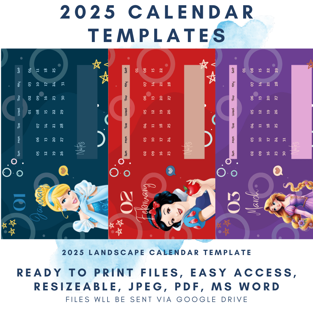 2025 CALENDAR TEMPLATE DISNEY PRINCESSES by yieshacalimutan13 - Raket.PH 2025-calendar-template-disney-princesses-by-yieshacalimutan13-raket-ph