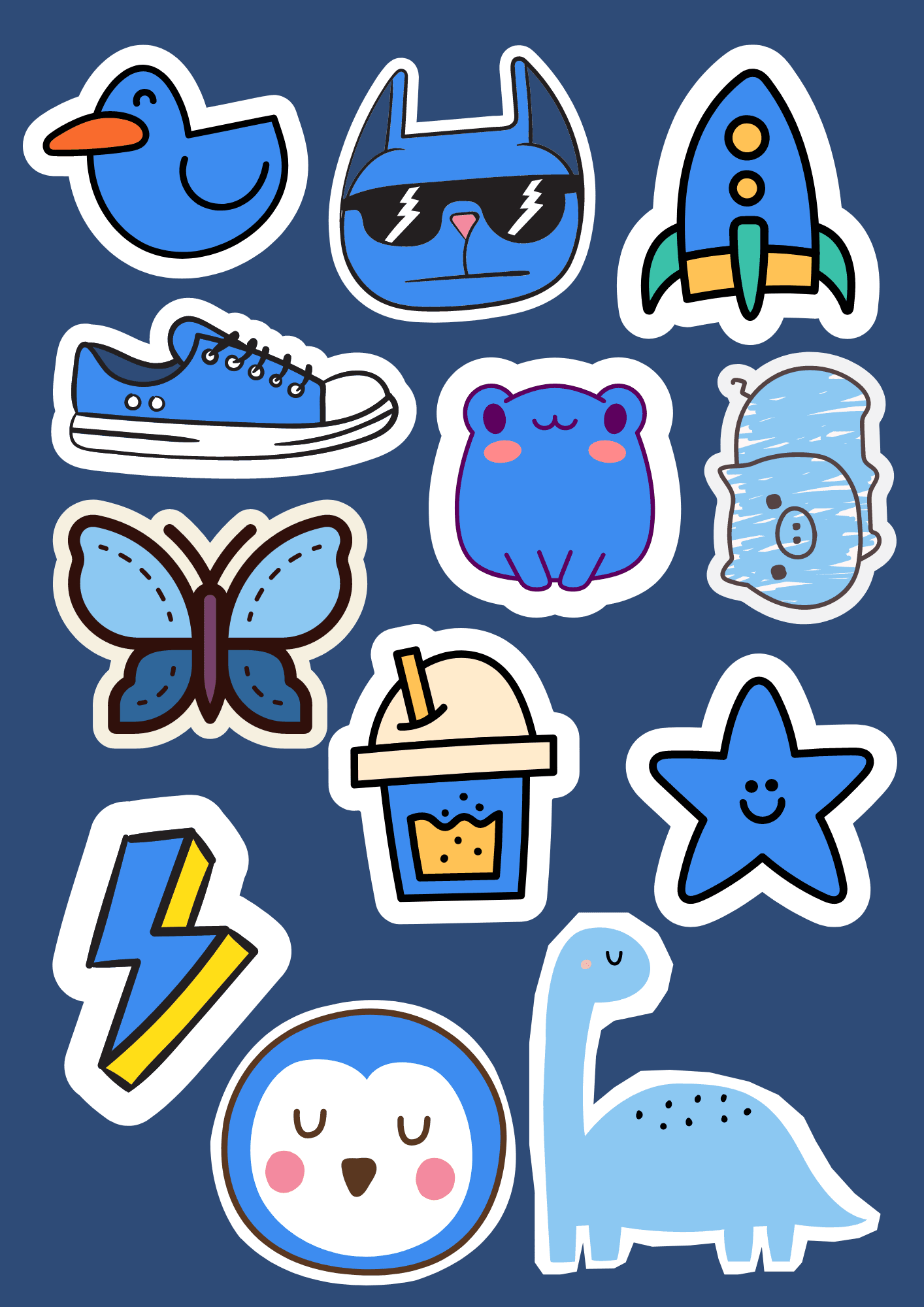 Blue stickers discount