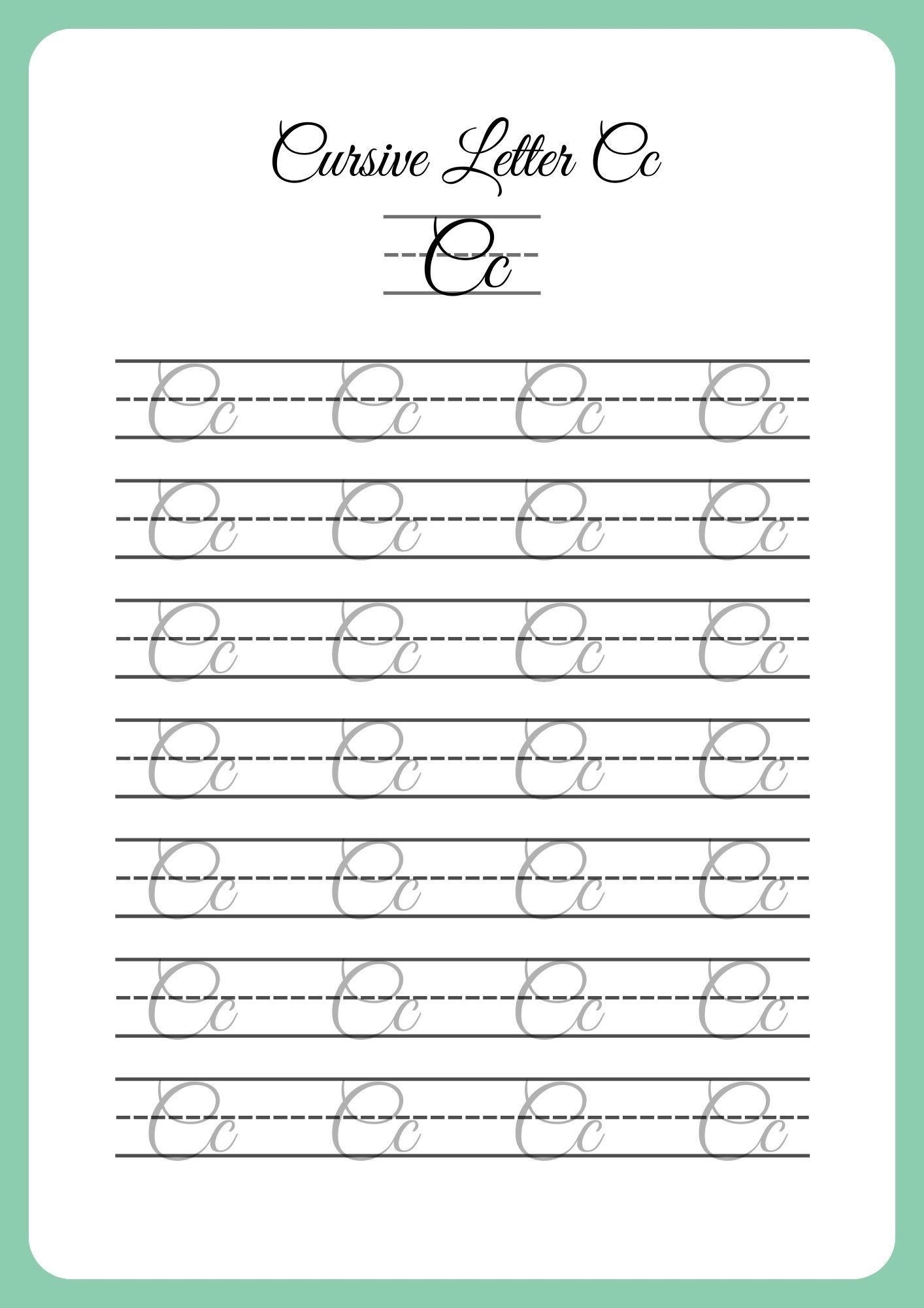 Cursive Worksheets Letter C Cursive C Superstar Worksheets