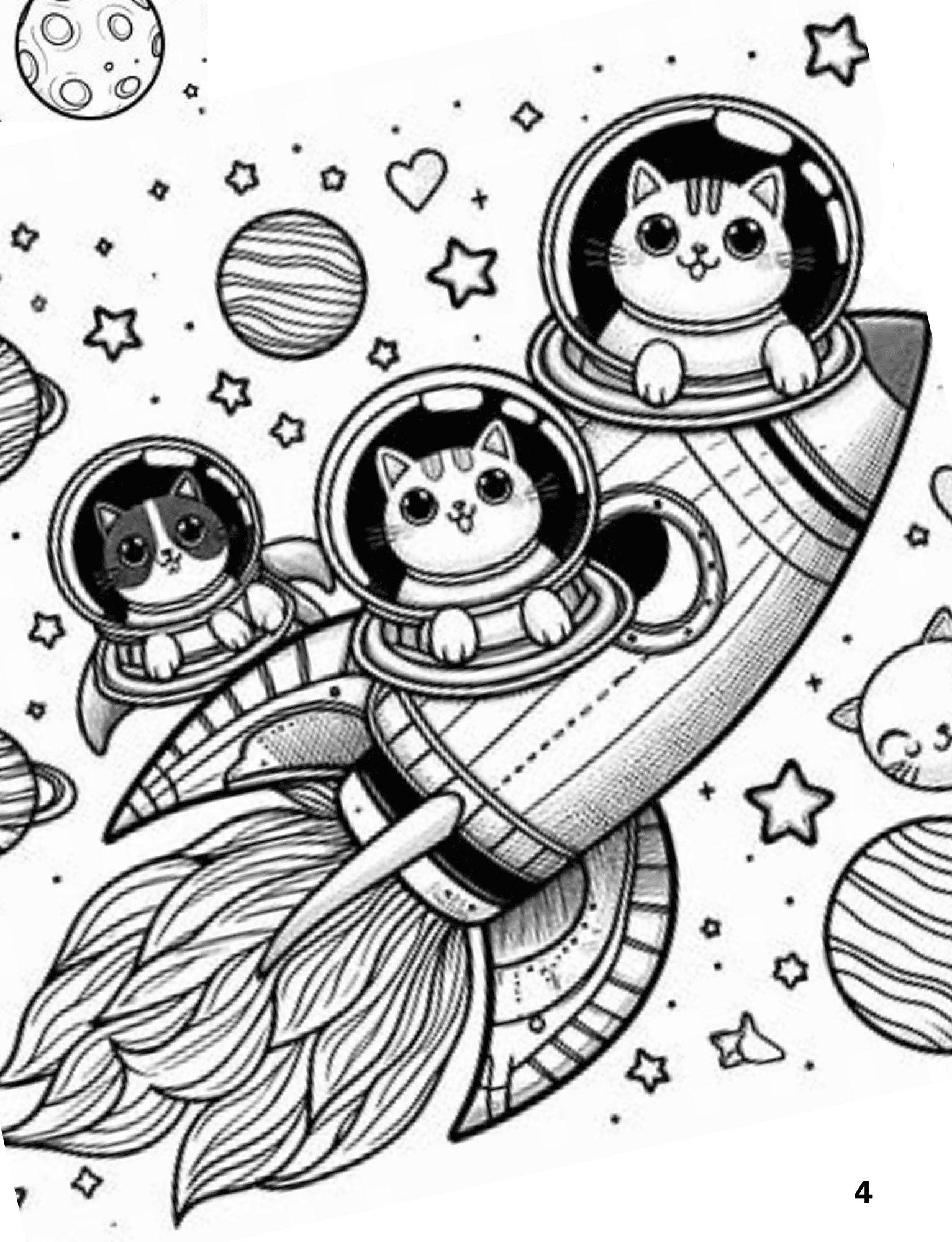 galactic cat coloring page