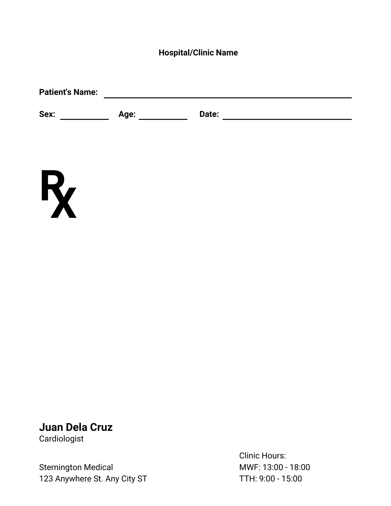Printable Blank Prescription Pad Template