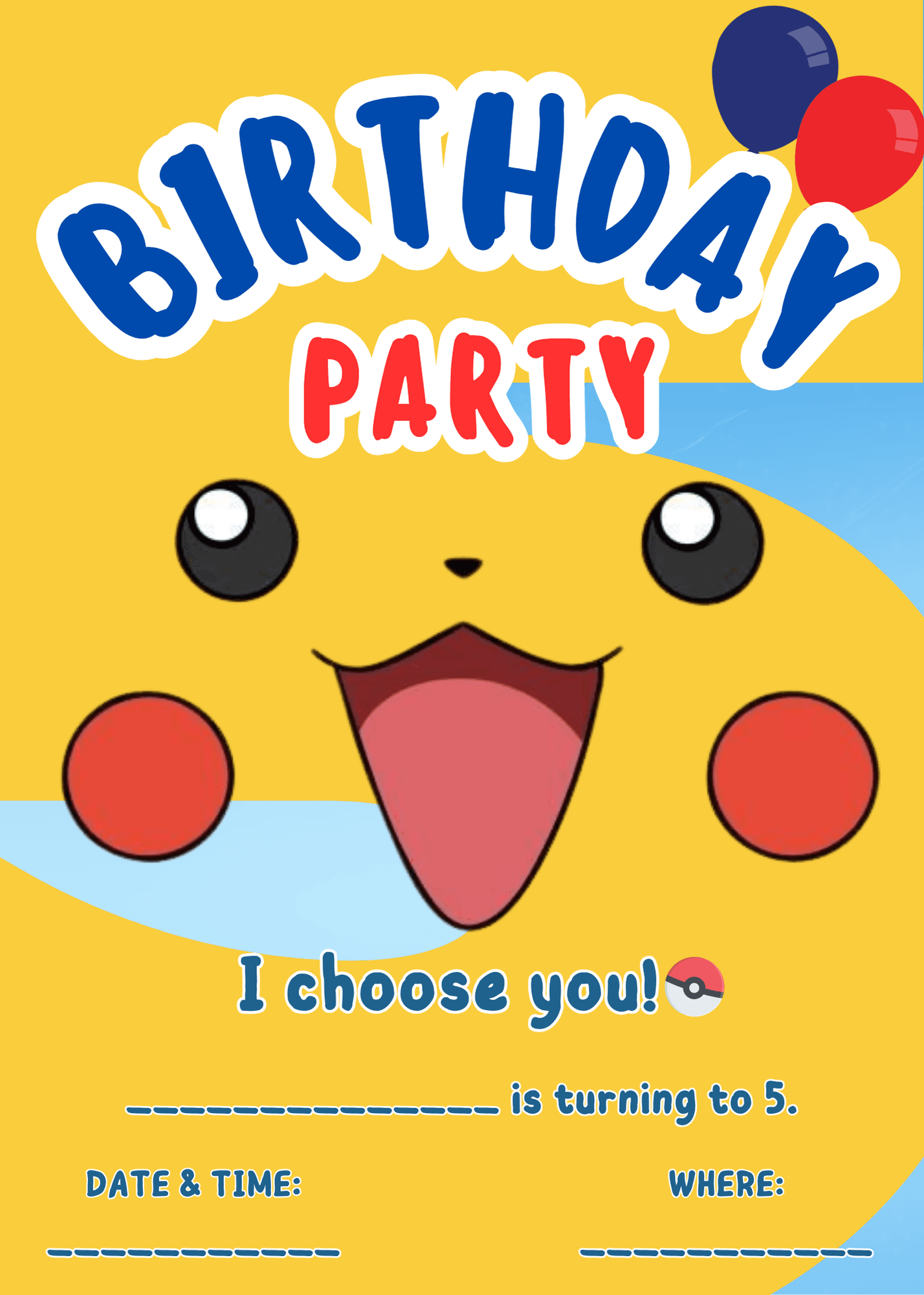 pokemon birthday cards free printable Squirtle Invitation Template How do you ask them to come Printable Pokemon kids birthday party