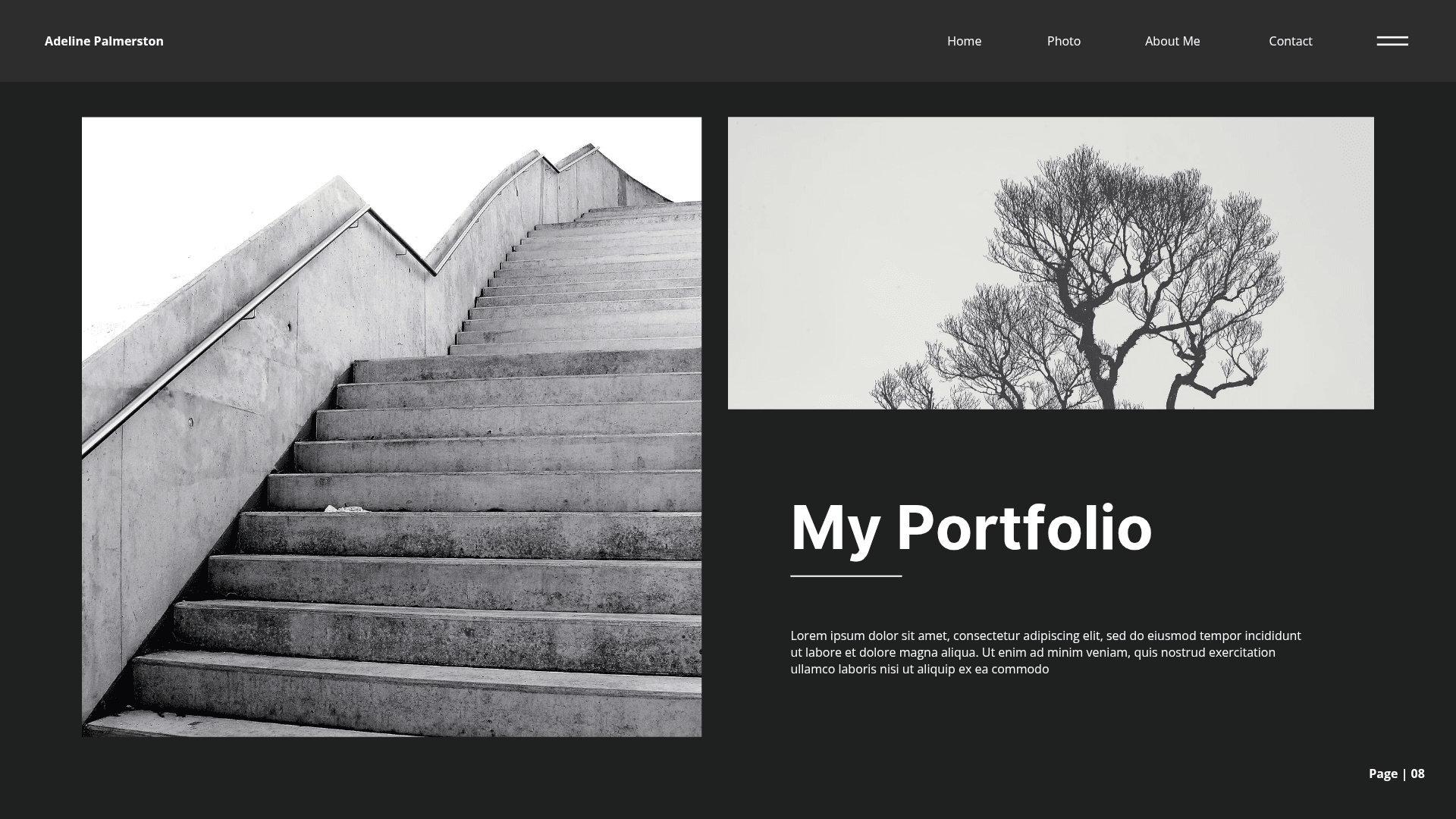 Black White Grayscale Portfolio Presentation by vinceperol2 - Raket.PH