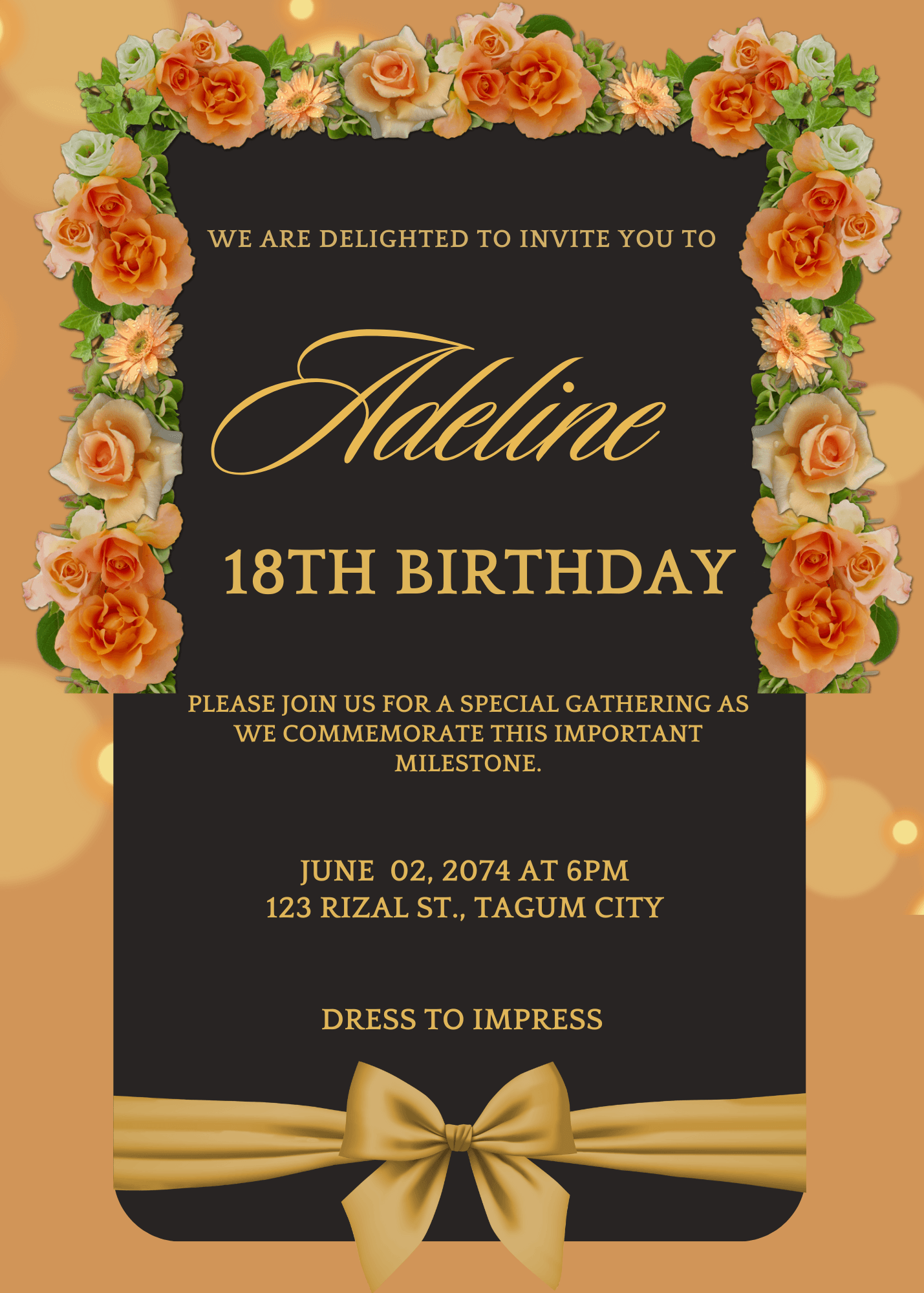 18th Birthday Invitation, Elegant Black & Gold Party Invite, Editable Canva  Template, Digital Download, Printable Milestone Celebration Card - Etsy Chic 18th Birthday - Black and Gold - Fill In Birthday Party Invit